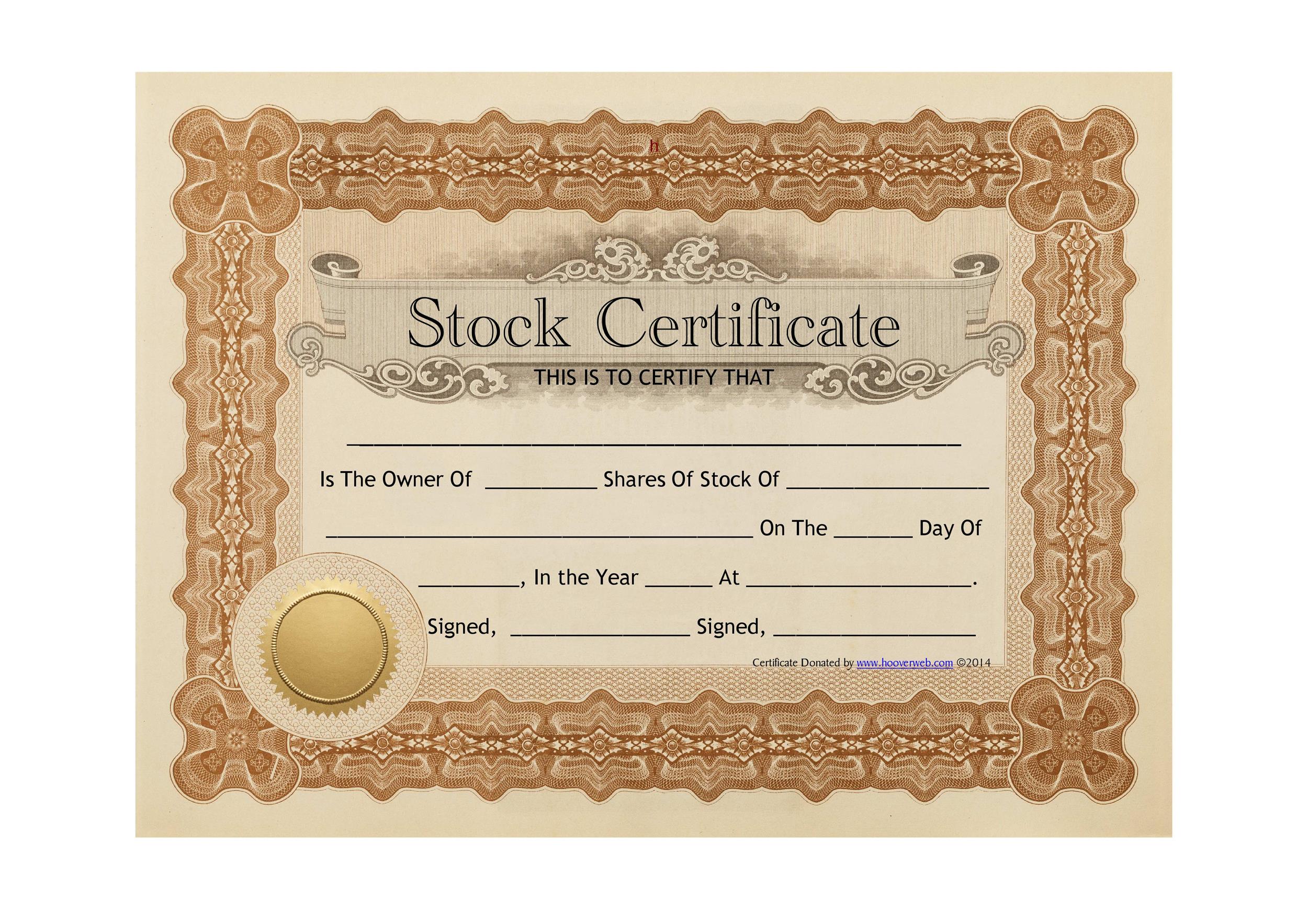 40+ Free Stock Certificate Templates (Word, PDF) ᐅ TemplateLab