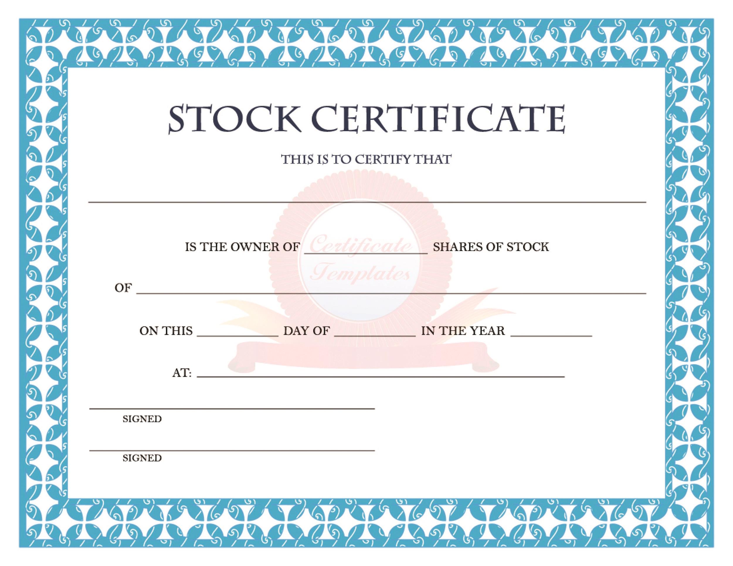 40+ Free Stock Certificate Templates (Word, PDF) ᐅ TemplateLab