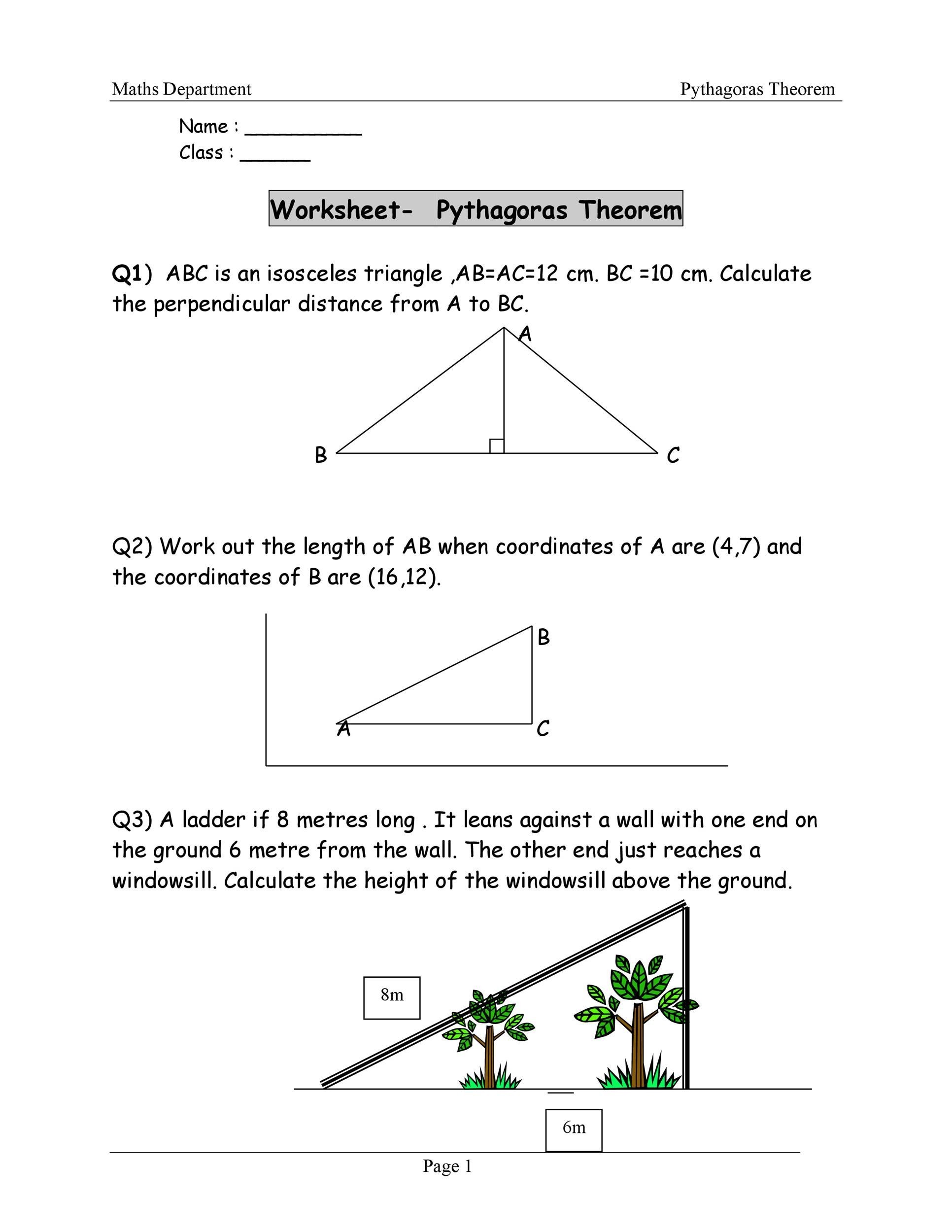 48 Pythagorean Theorem Worksheet with Answers [Word + PDF]