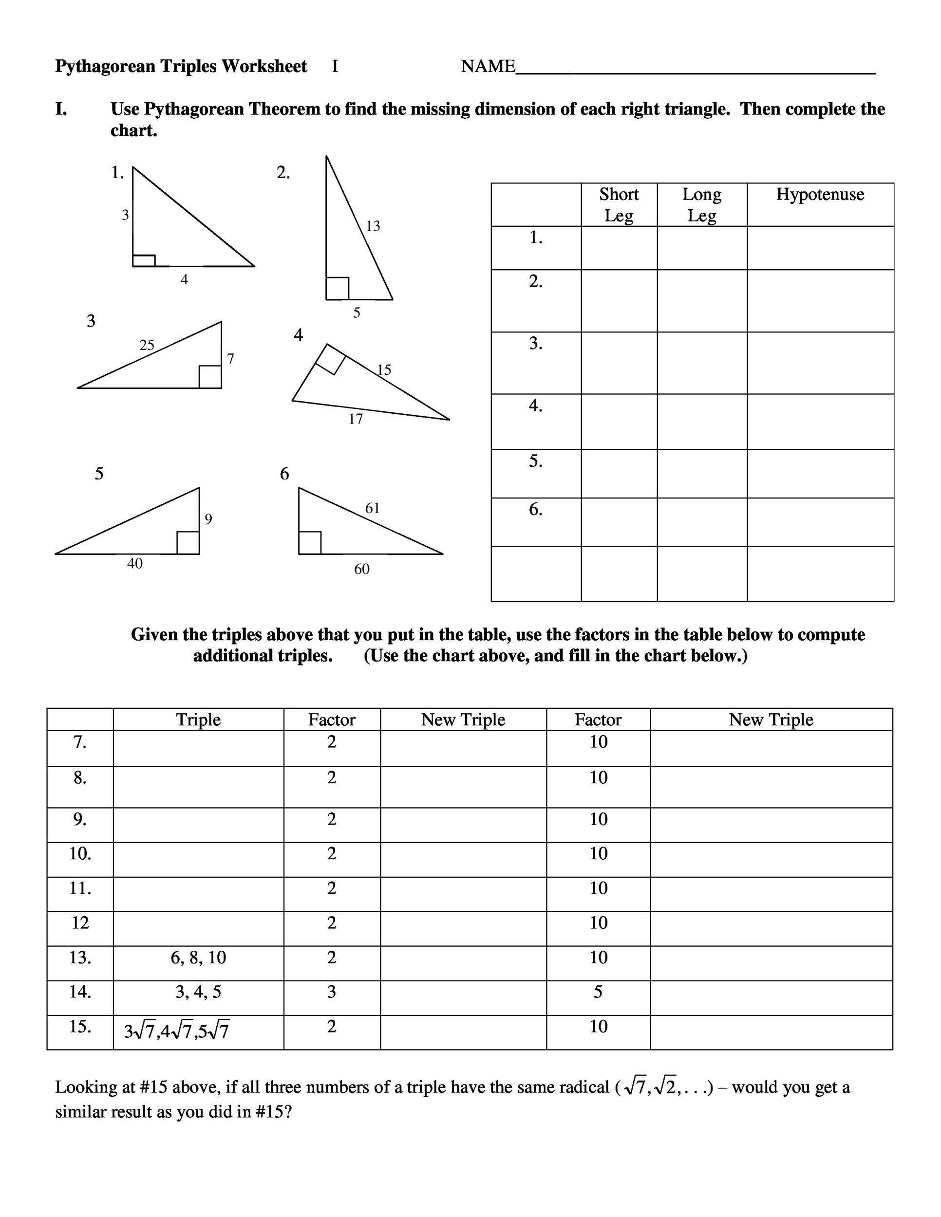 48 Pythagorean Theorem Worksheet with Answers [Word + PDF]