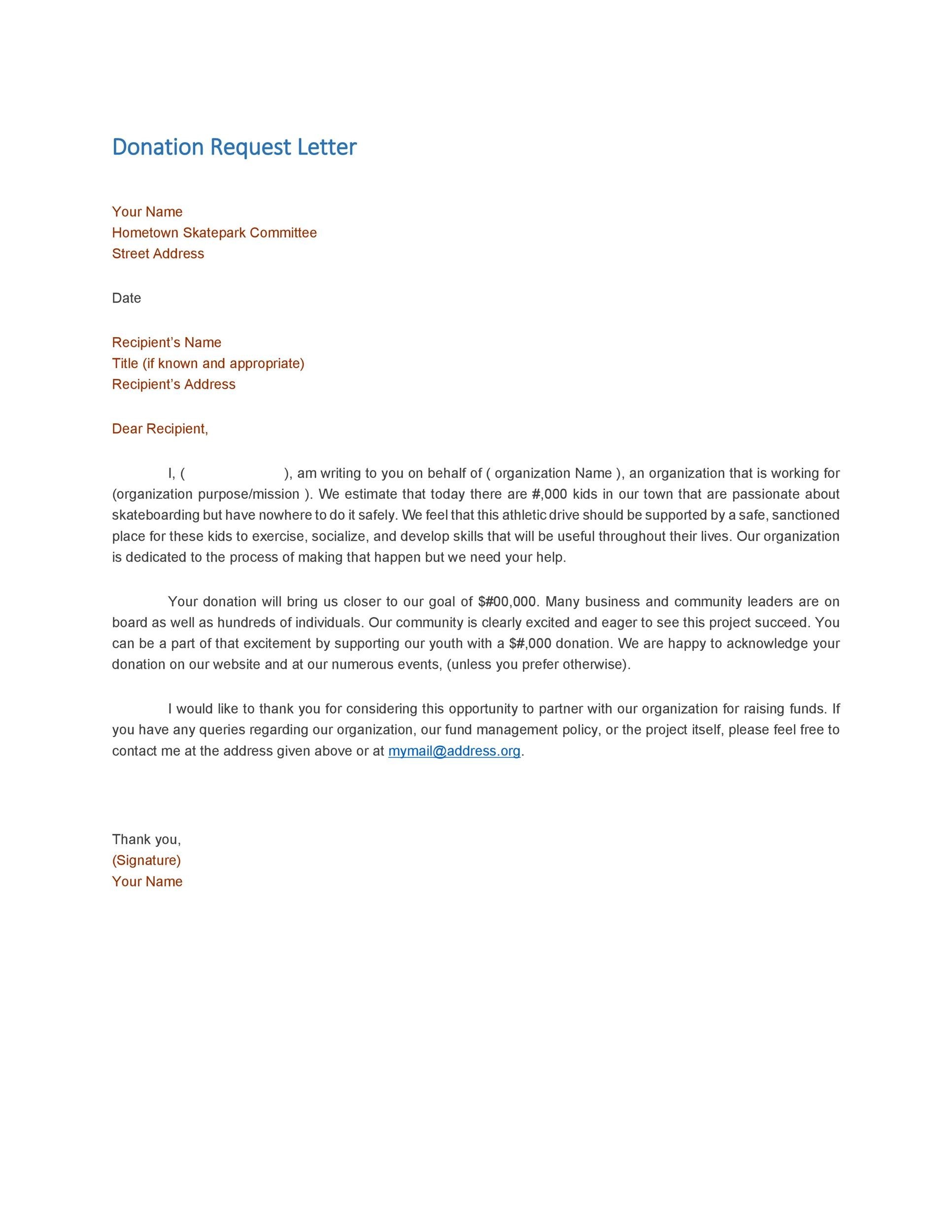 43 FREE Donation Request Letters & Forms ᐅ TemplateLab