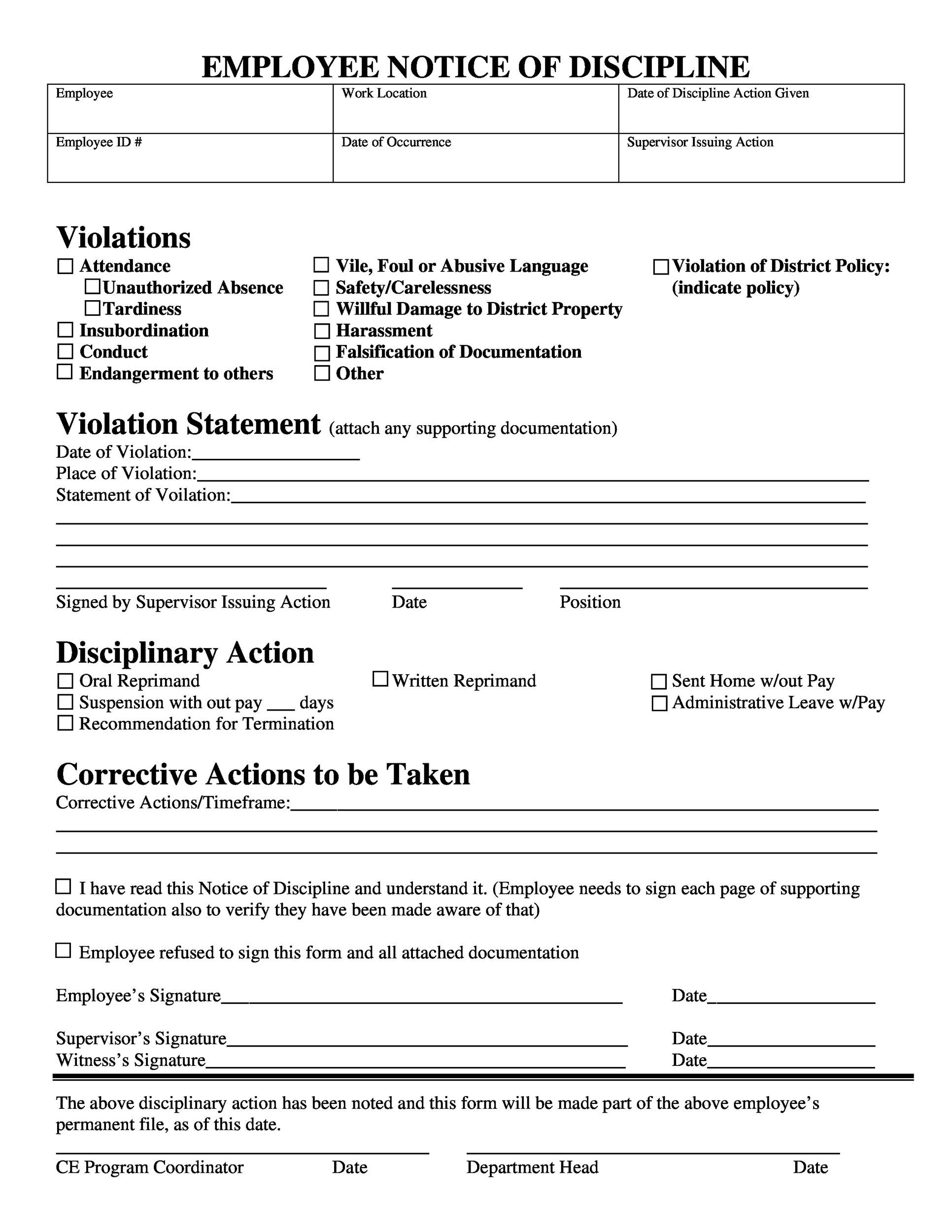 46 Effective Employee Write Up Forms [+ Disciplinary Action Forms]