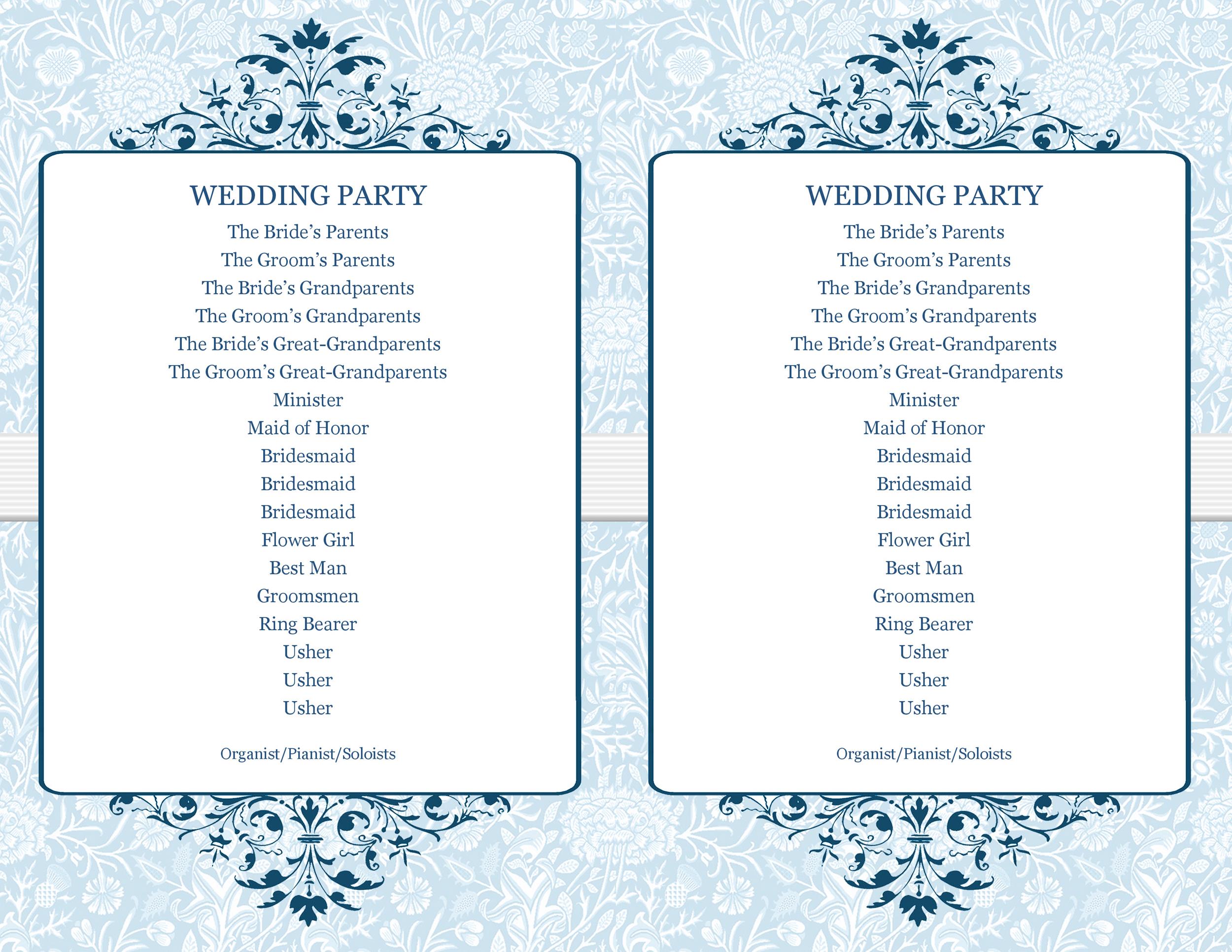 37 Printable Wedding Program Examples & Templates ᐅ TemplateLab