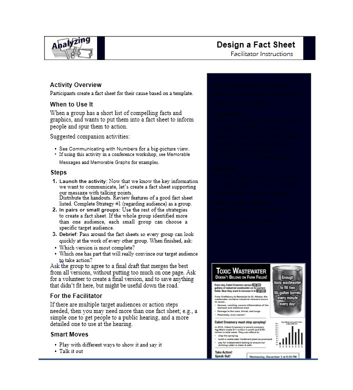 60+ Beautiful Fact Sheet Templates, Examples and Designs