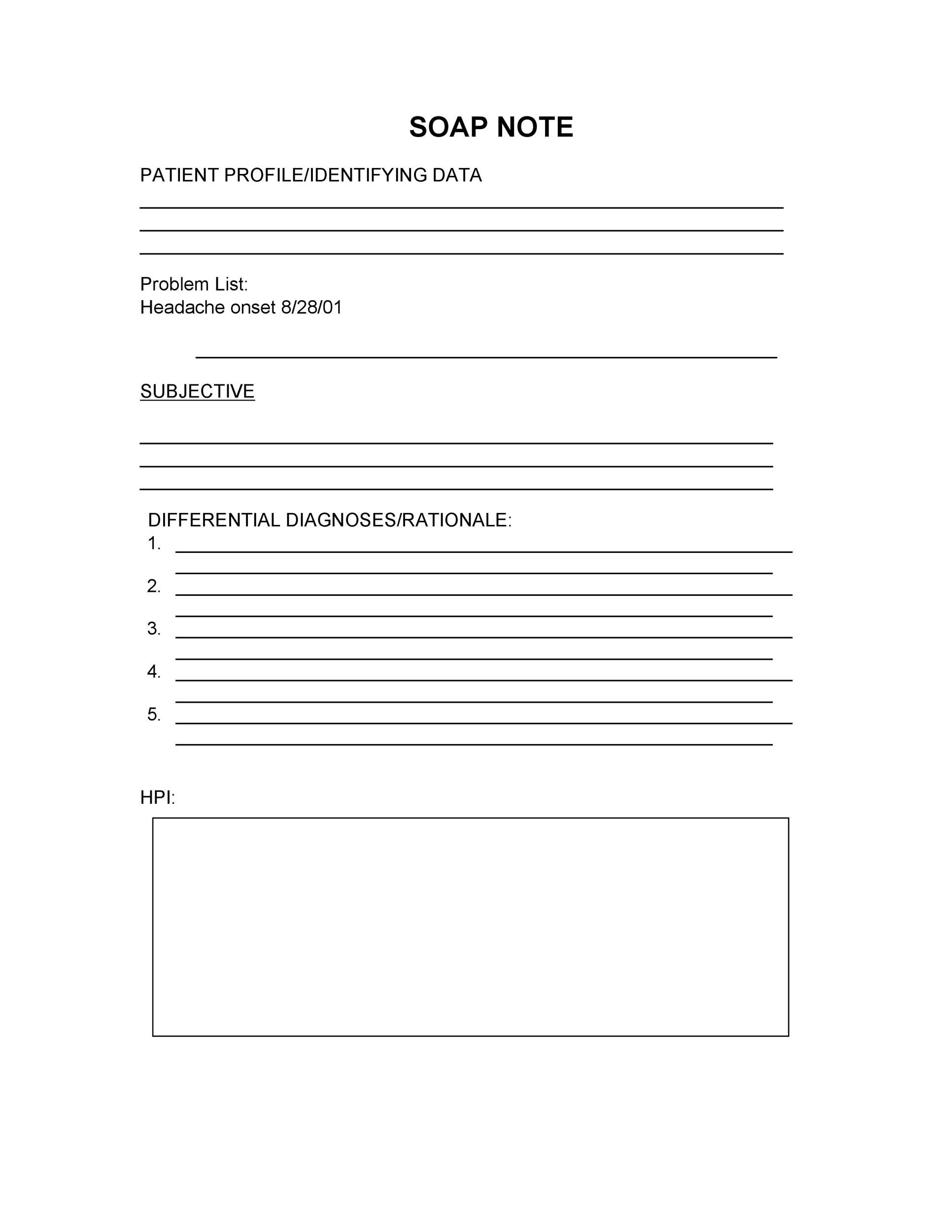 40 Fantastic SOAP Note Examples & Templates ᐅ TemplateLab