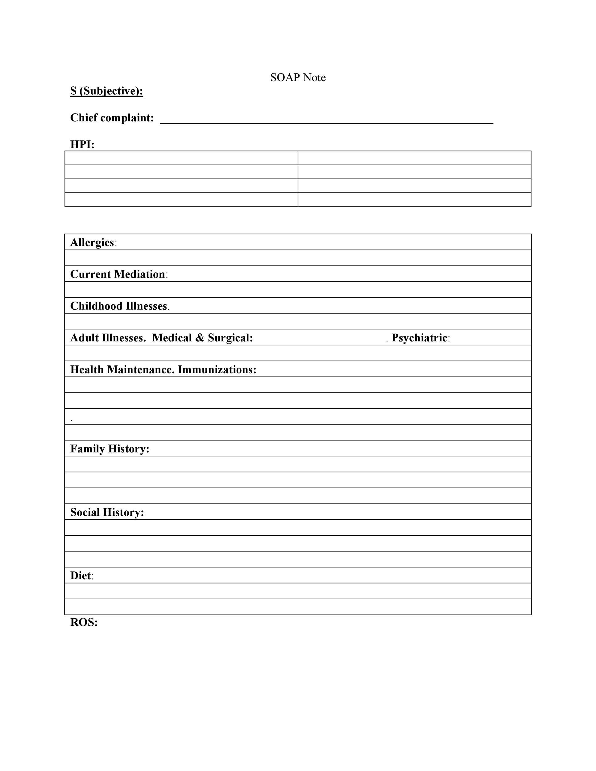 40 Fantastic SOAP Note Examples & Templates ᐅ TemplateLab