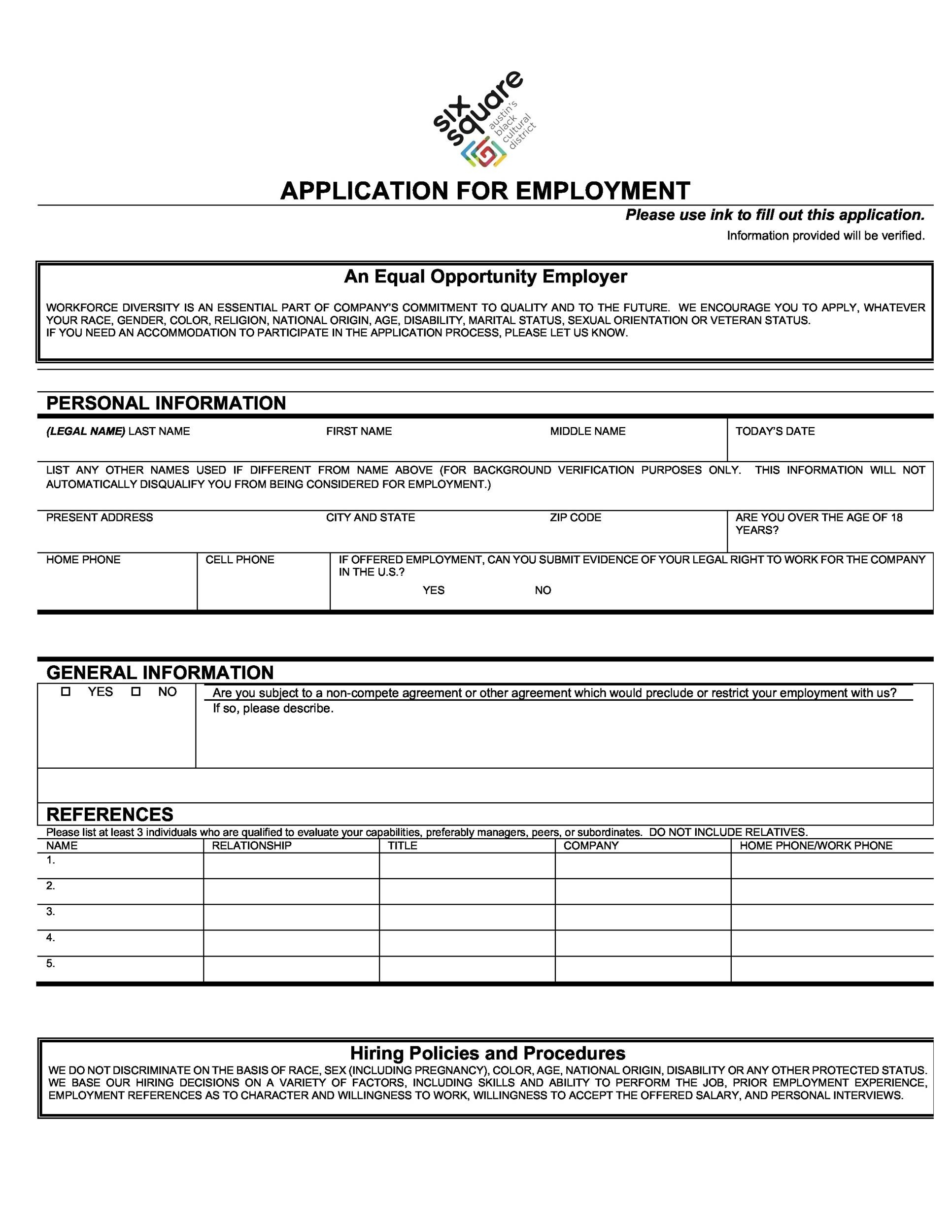 50 Free Employment / Job Application Form Templates [Printable] ᐅ TemplateLab