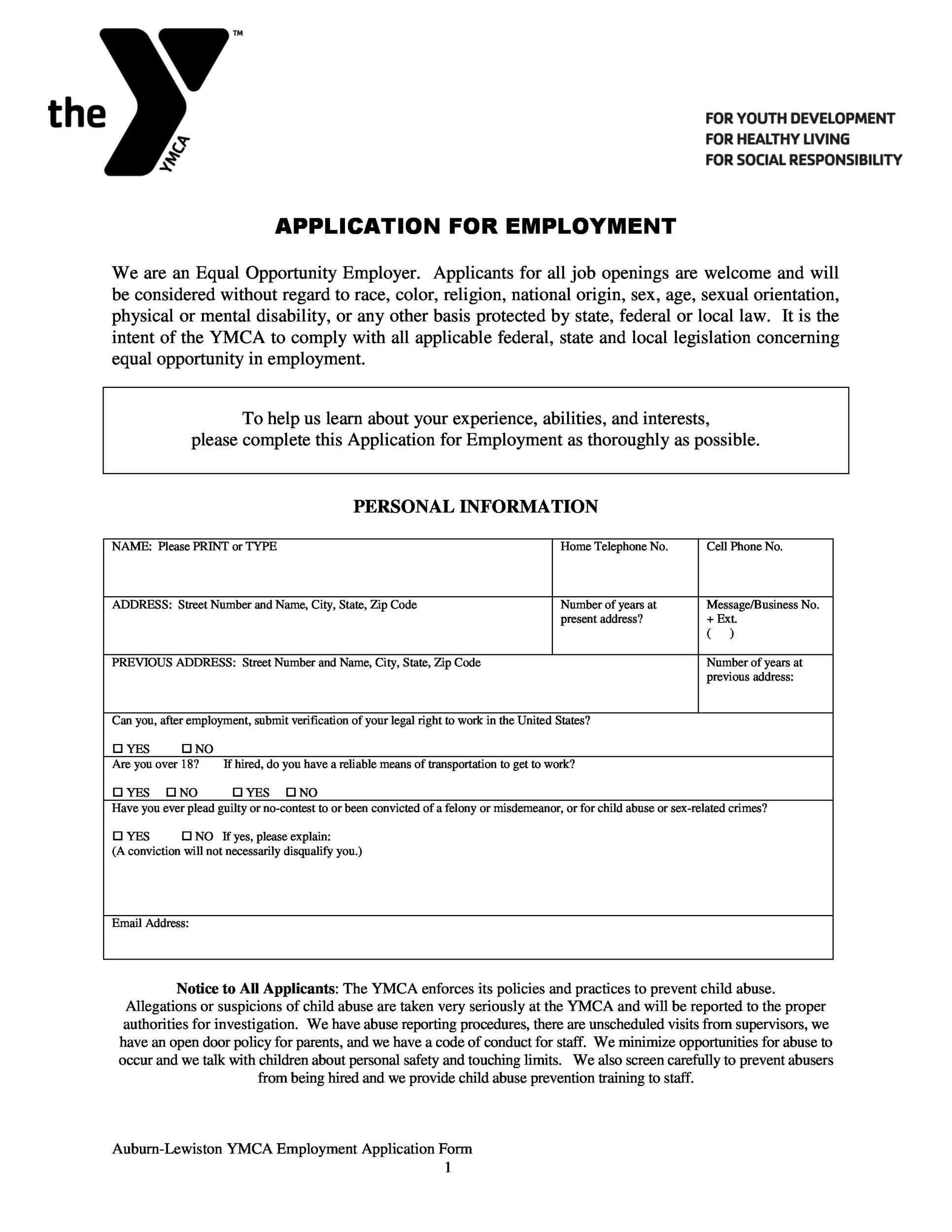 50 Free Employment / Job Application Form Templates [Printable] ᐅ TemplateLab