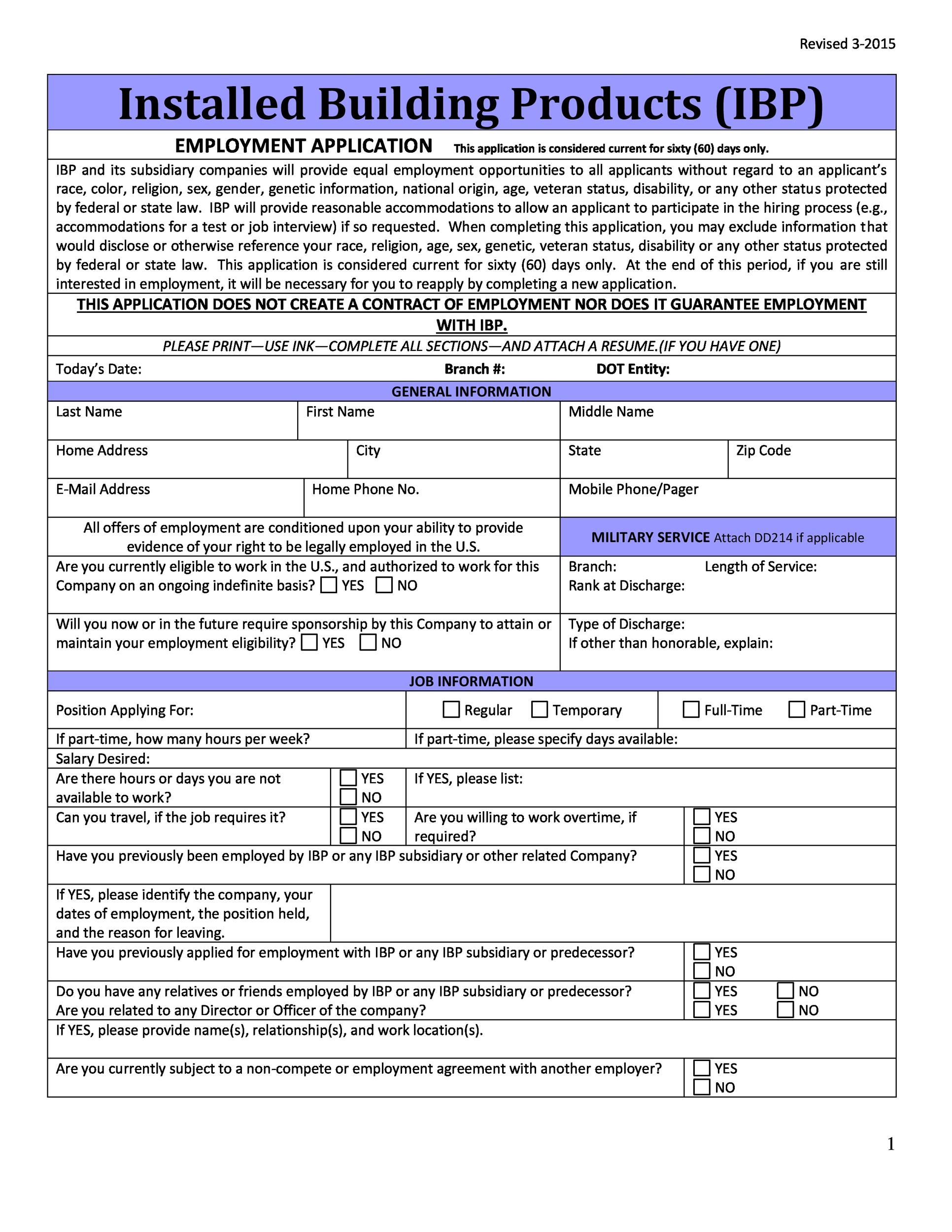 50 Free Employment / Job Application Form Templates [Printable] ᐅ TemplateLab
