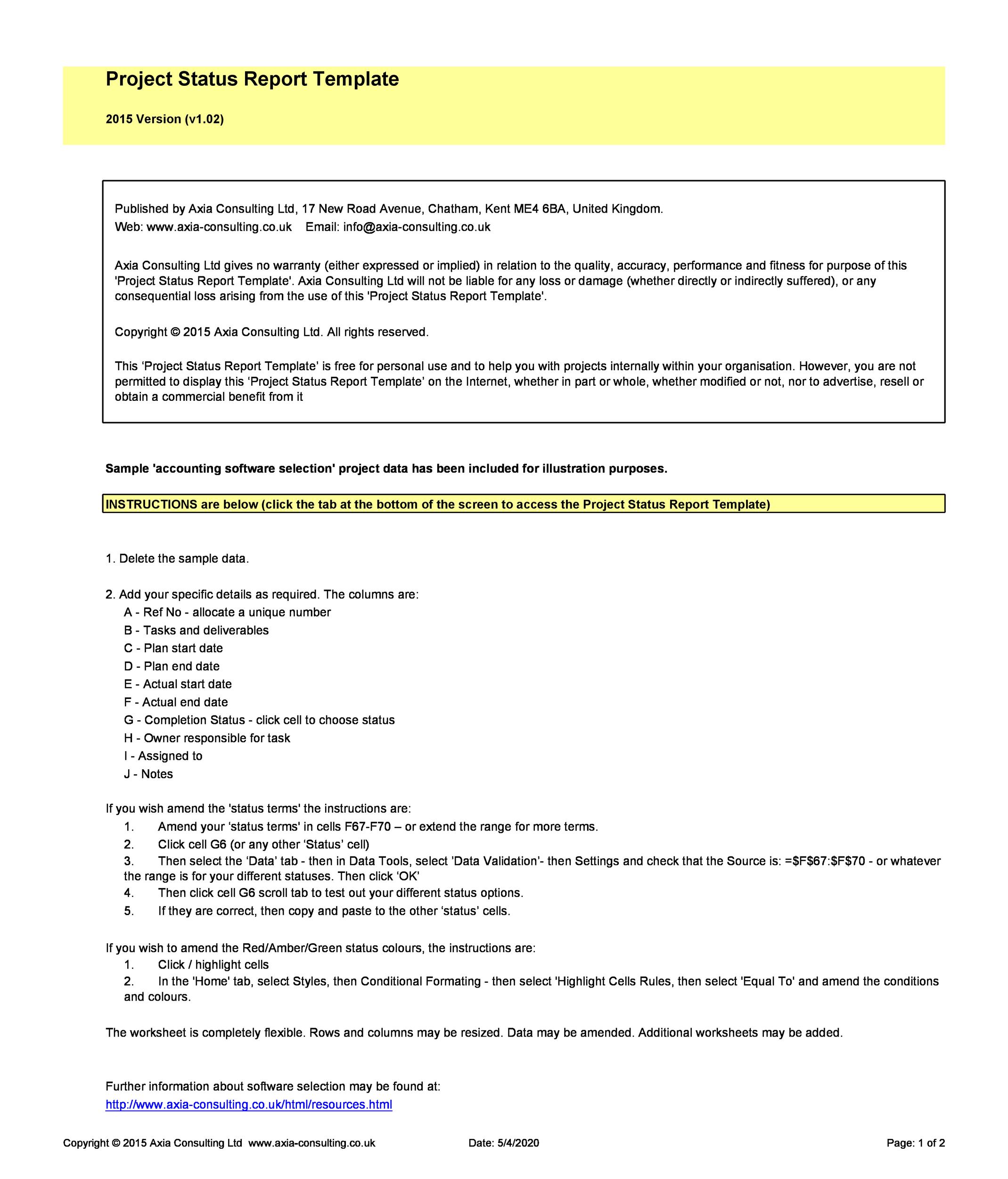 40+ Project Status Report Templates [Word, Excel, PPT] ᐅ TemplateLab