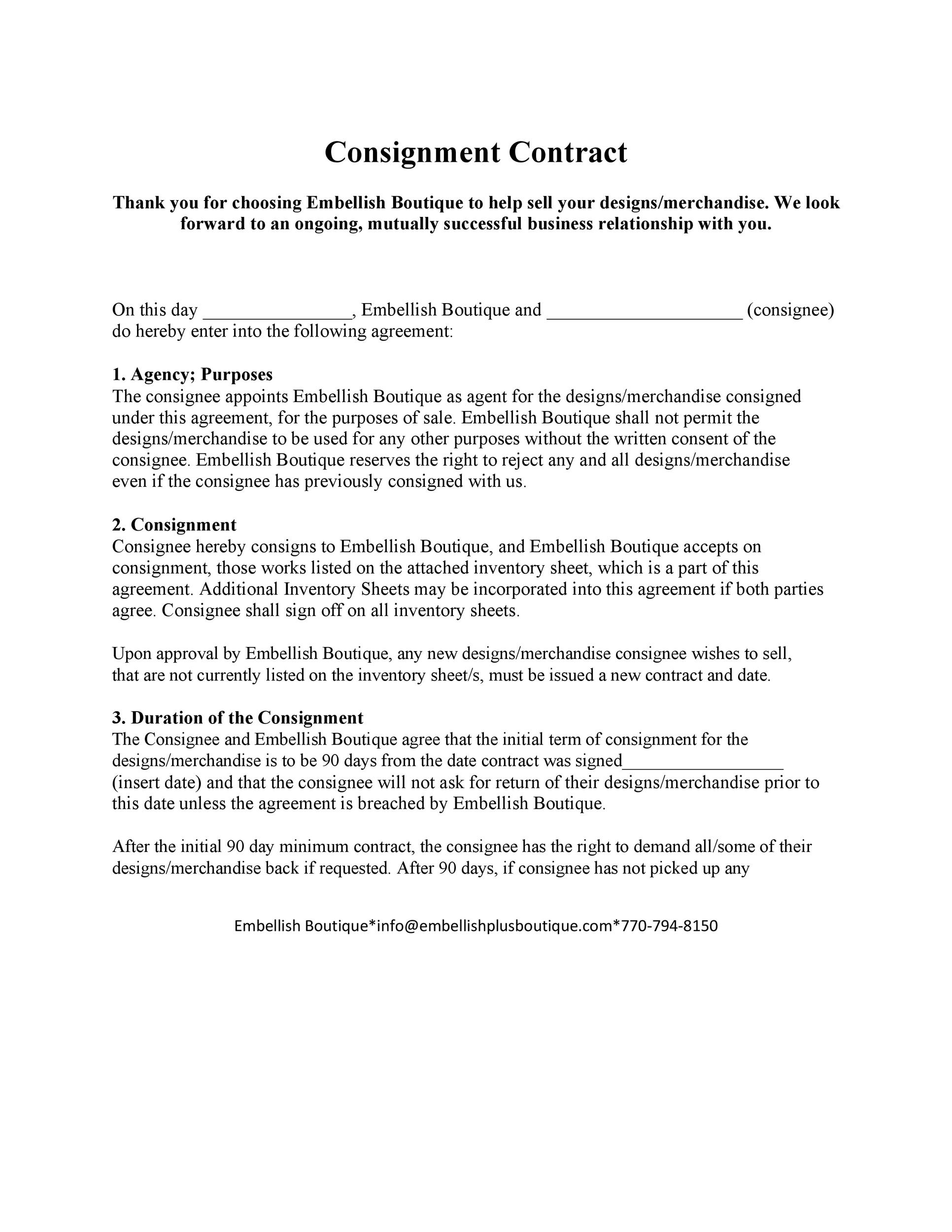 40+ Best Consignment Agreement Templates & Forms ᐅ TemplateLab