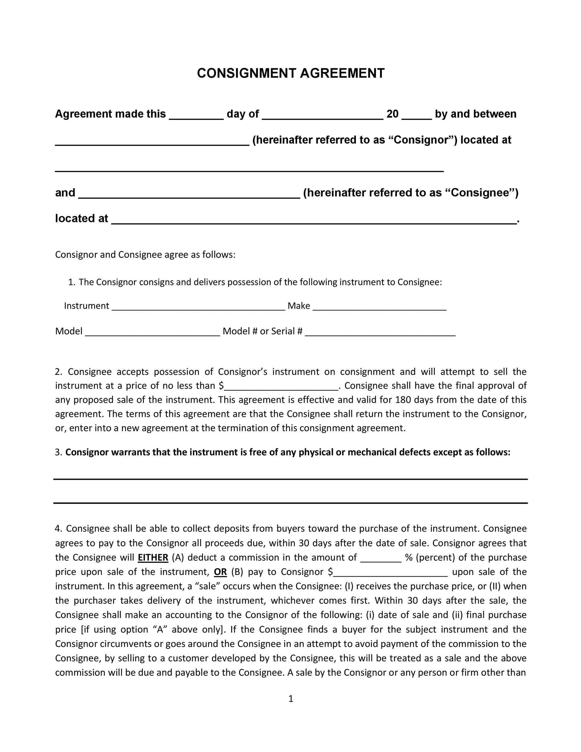 40+ Best Consignment Agreement Templates & Forms ᐅ TemplateLab