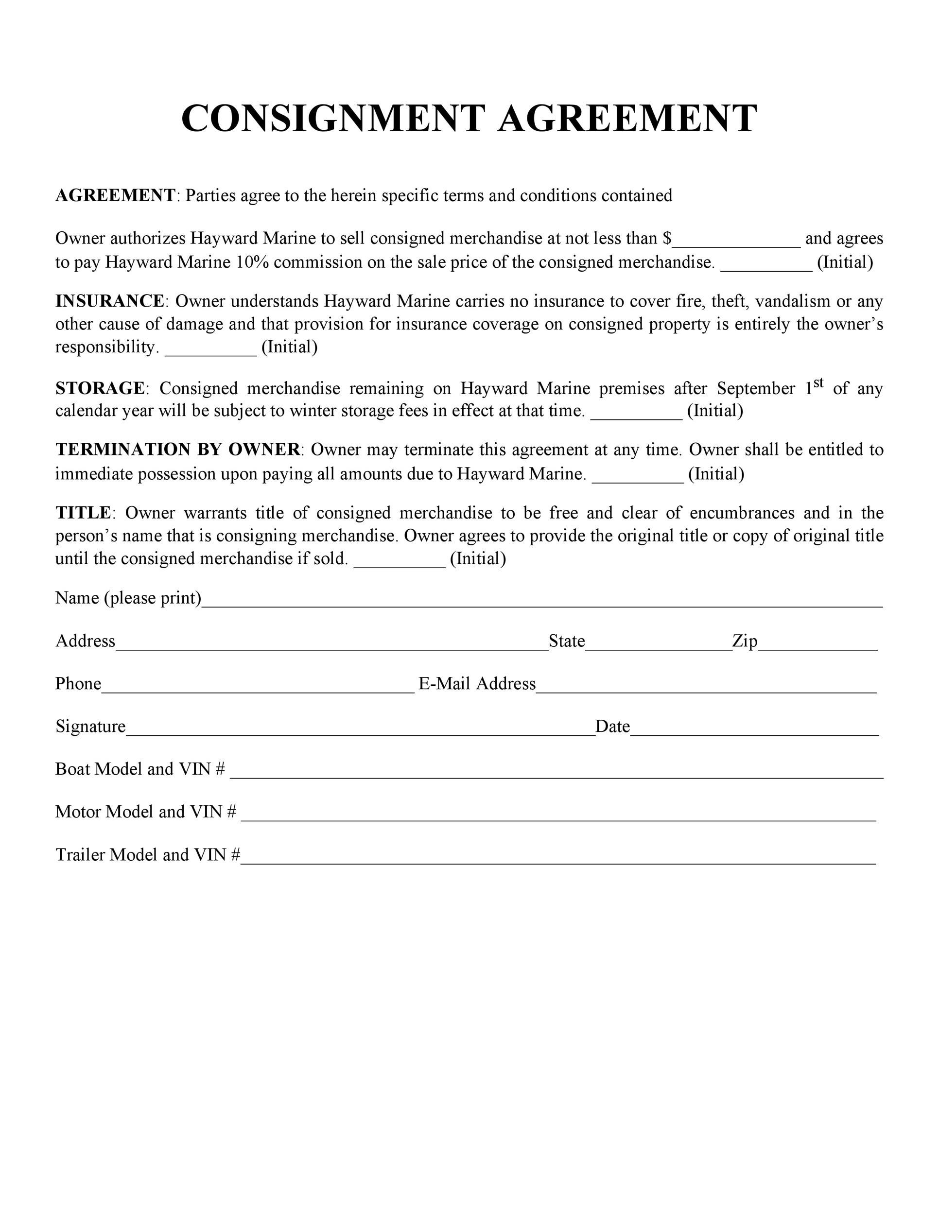 40+ Best Consignment Agreement Templates & Forms ᐅ TemplateLab