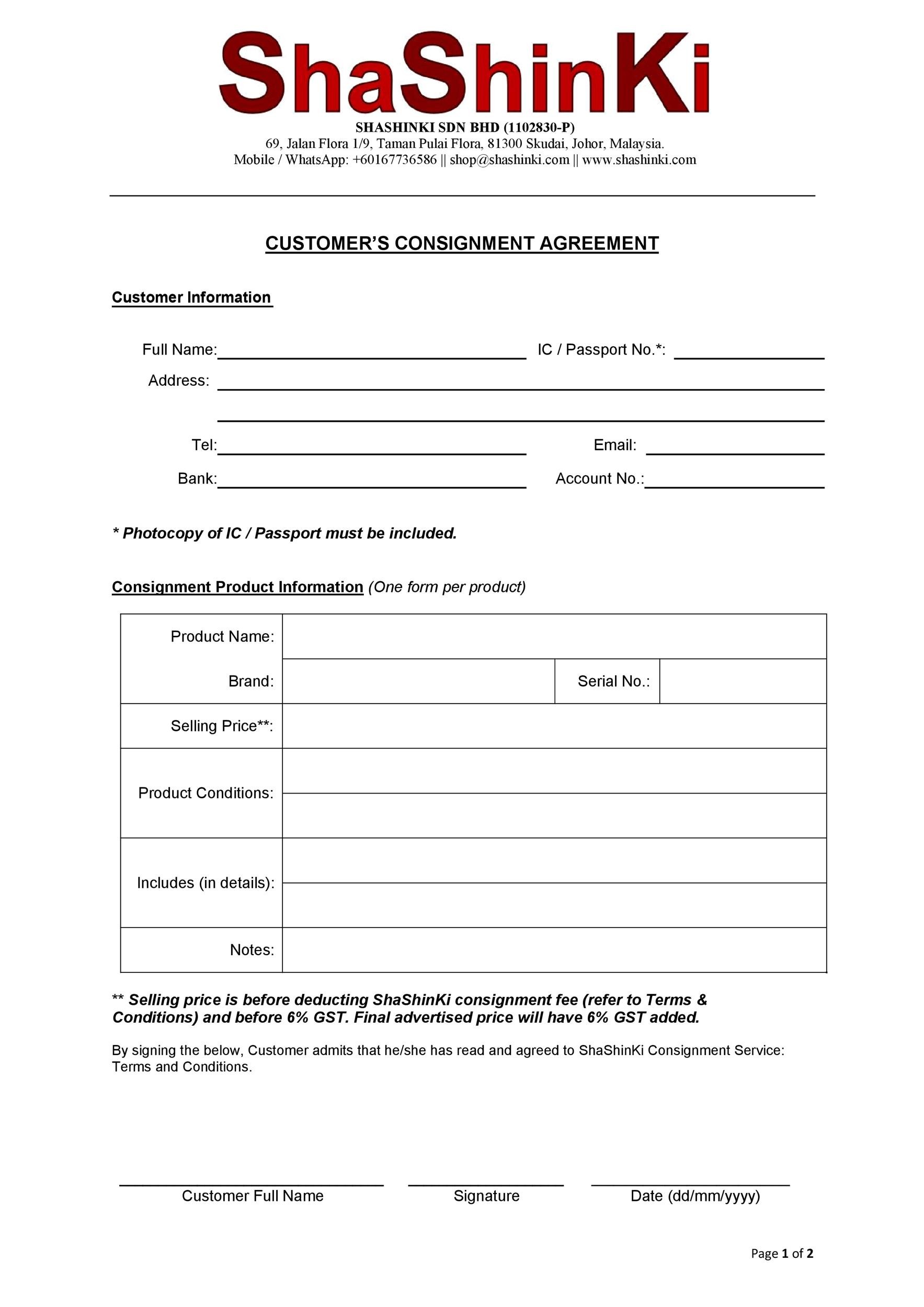 40+ Best Consignment Agreement Templates & Forms ᐅ TemplateLab