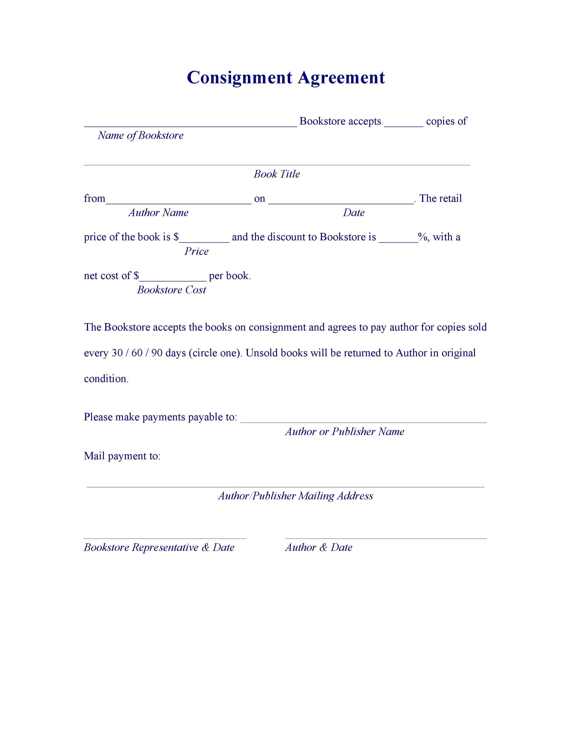40+ Best Consignment Agreement Templates & Forms ᐅ TemplateLab