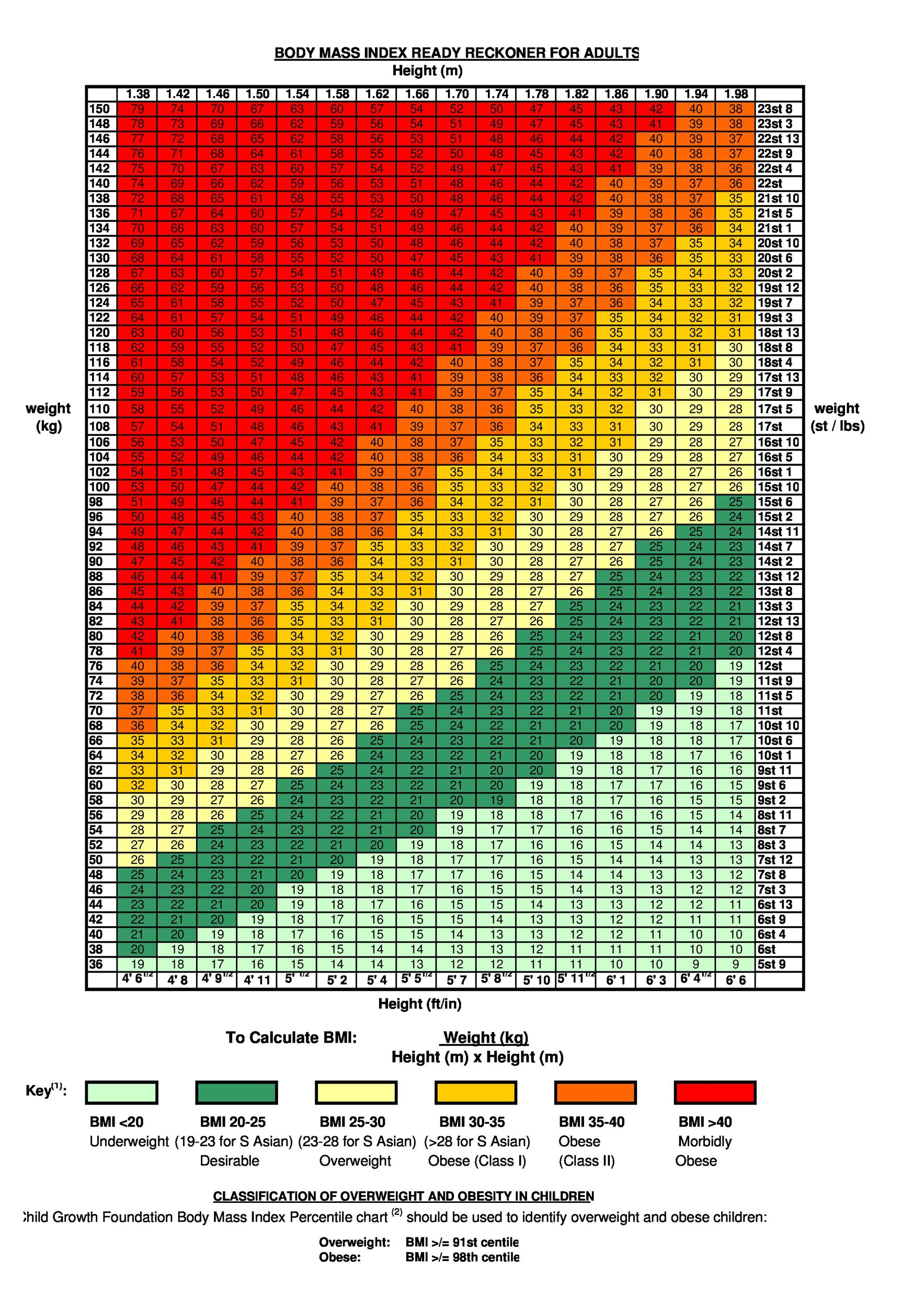 36 Free BMI Chart Templates (for Women, Men or Kids) ᐅ TemplateLab