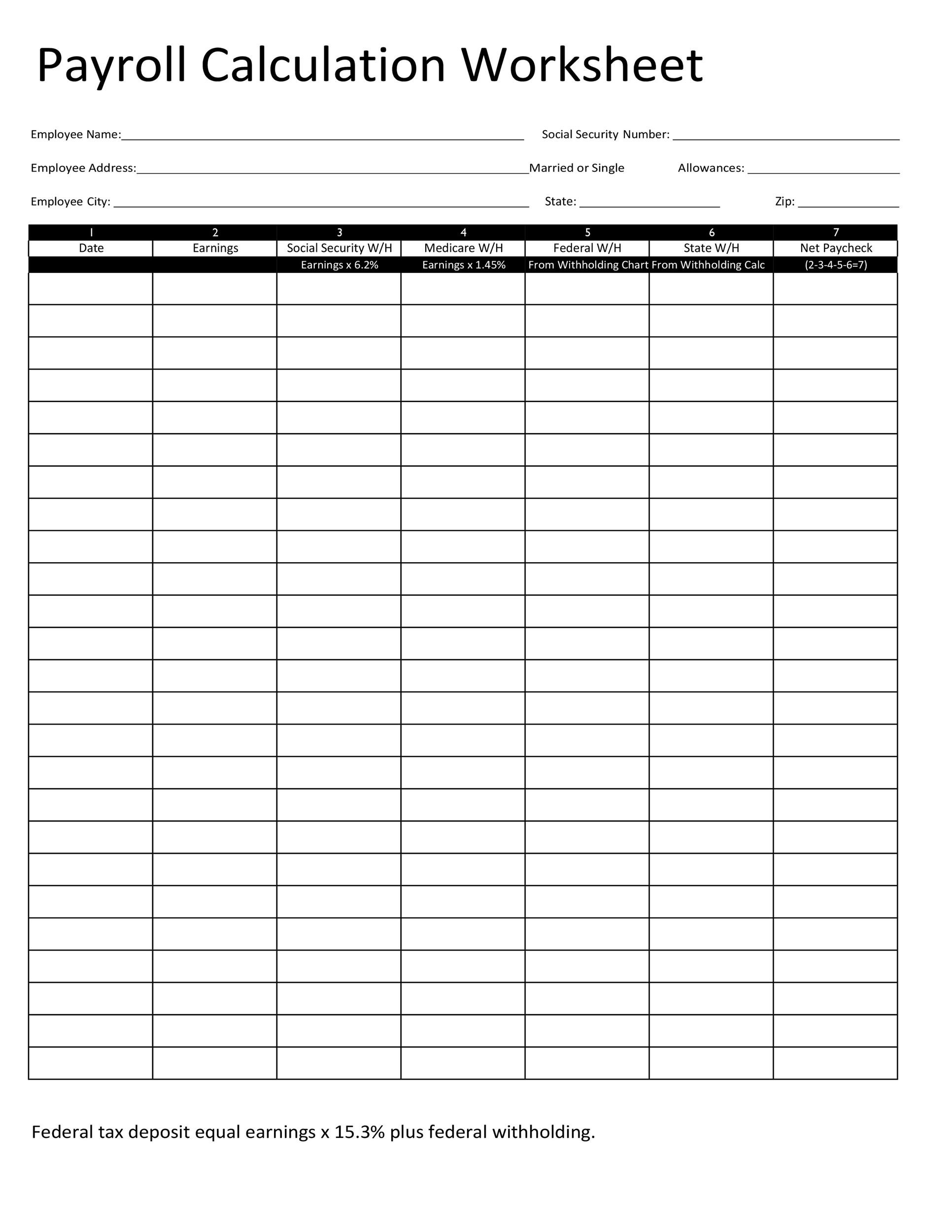 40+ Free Payroll Templates & Calculators ᐅ TemplateLab