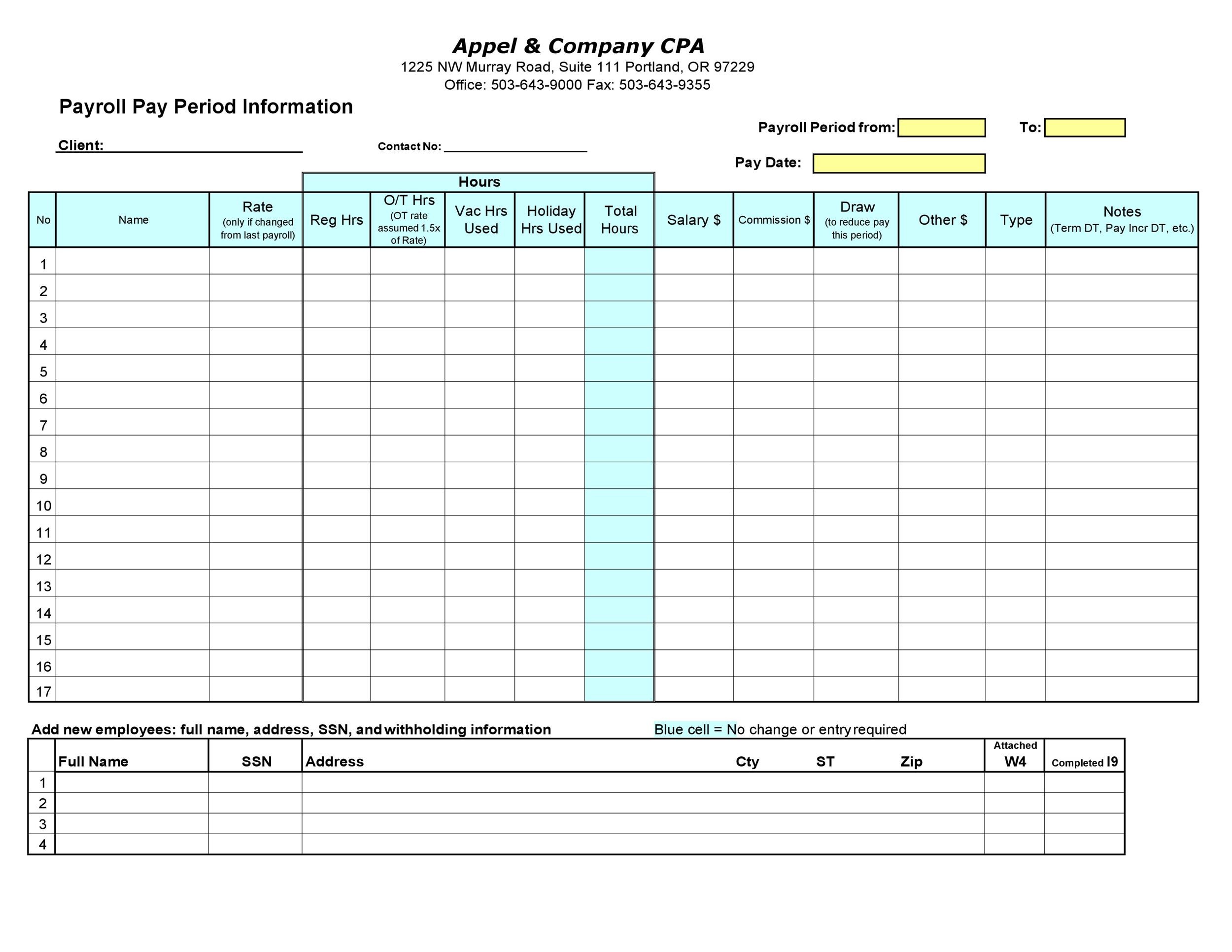 40+ Free Payroll Templates & Calculators ᐅ TemplateLab