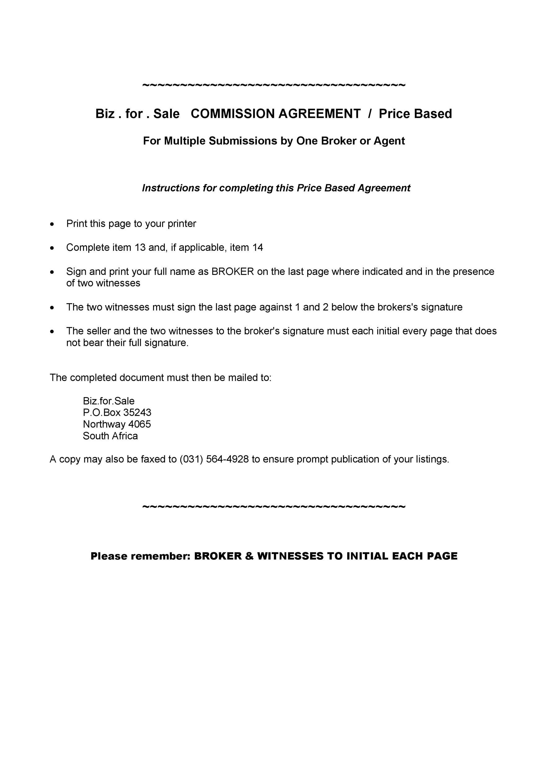 36 Free Commission Agreements (Sales, Real Estate, Contractor)