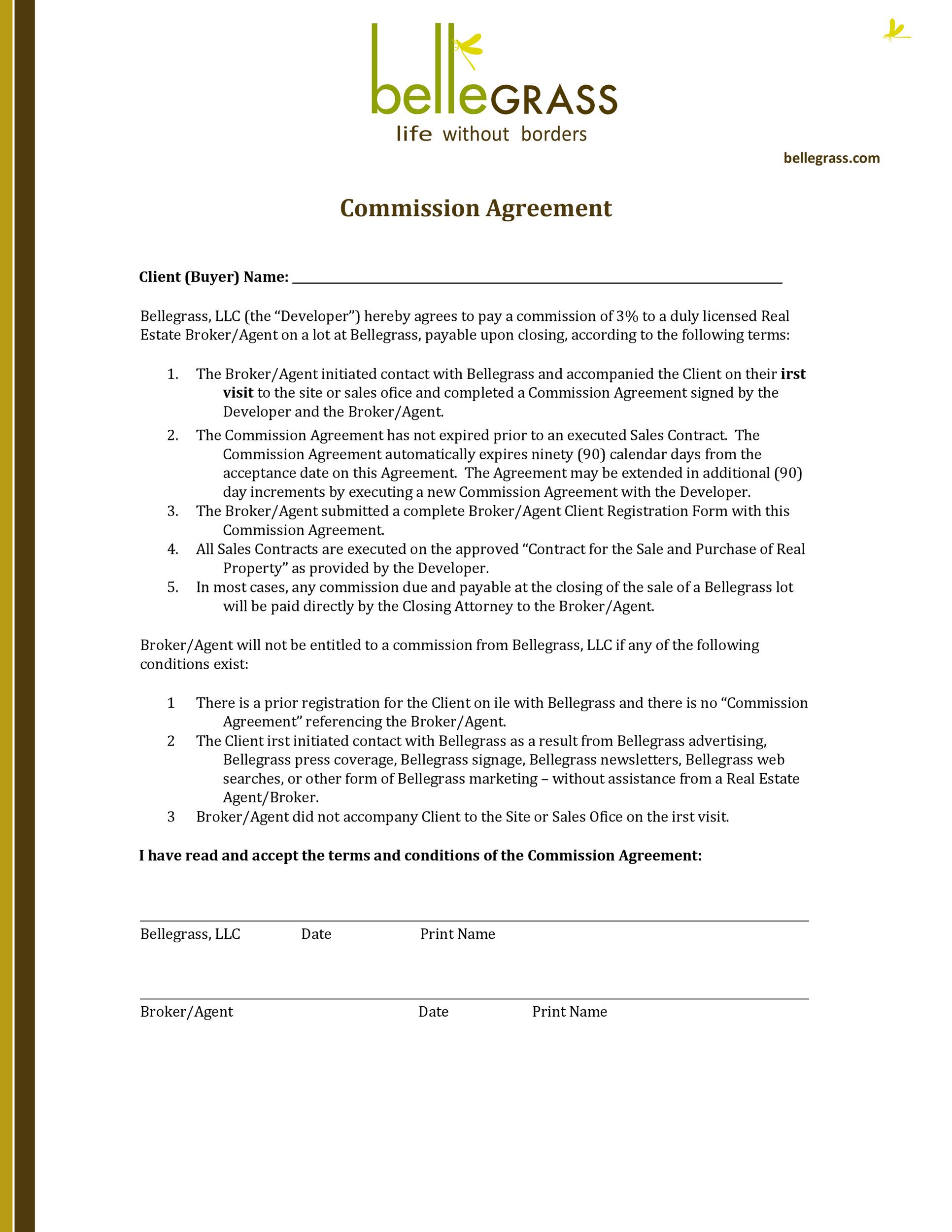 36 Free Commission Agreements (Sales, Real Estate, Contractor)