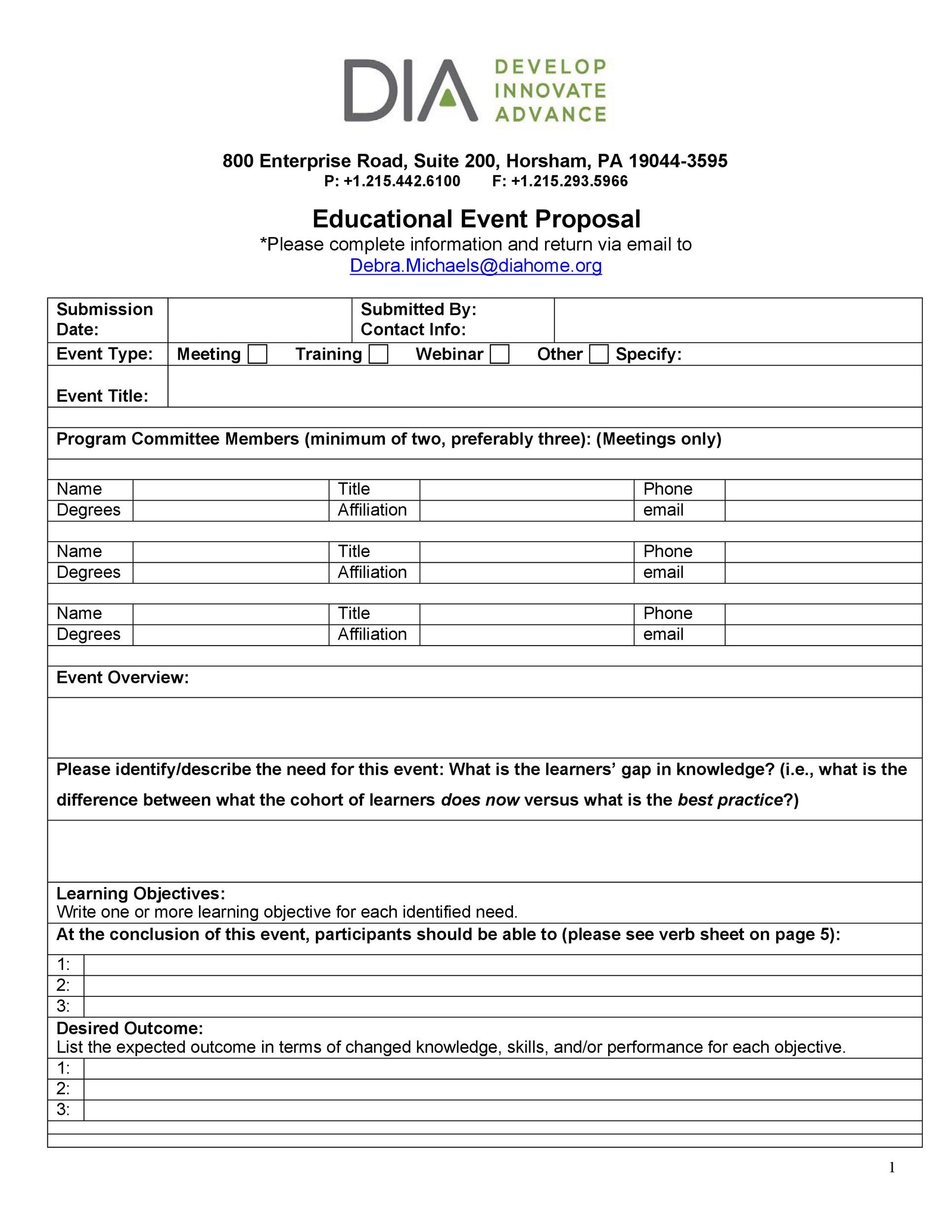 38 Best Event Proposal Templates & Free Examples ᐅ TemplateLab