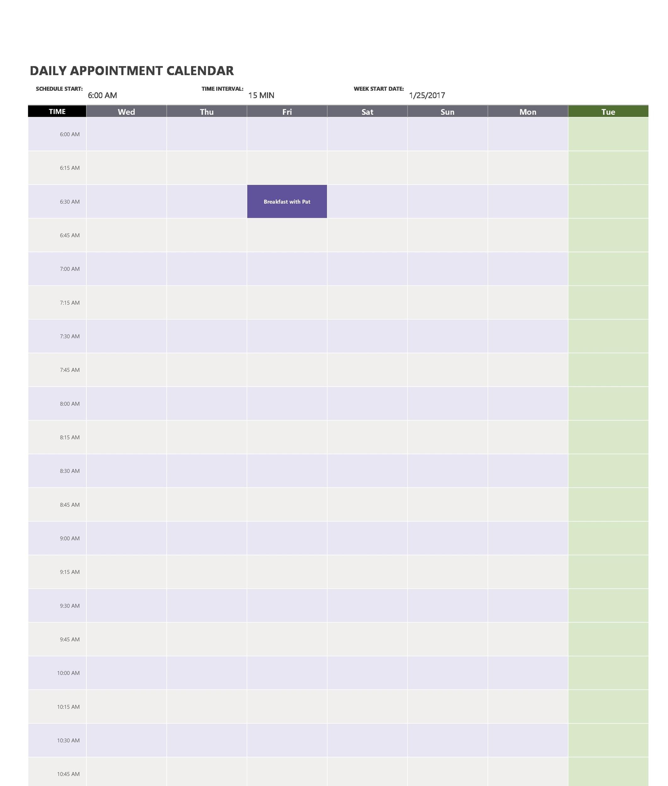 45 Printable Appointment Schedule Templates [& Appointment Calendars]