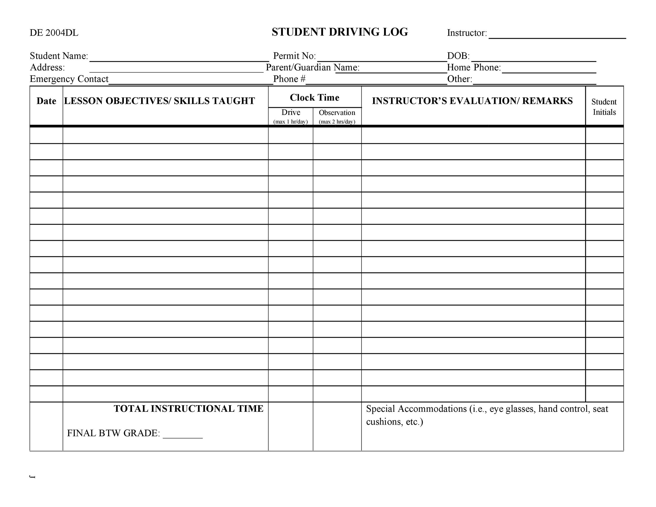 50 Printable Driver's Daily Log Books [Templates & Examples]