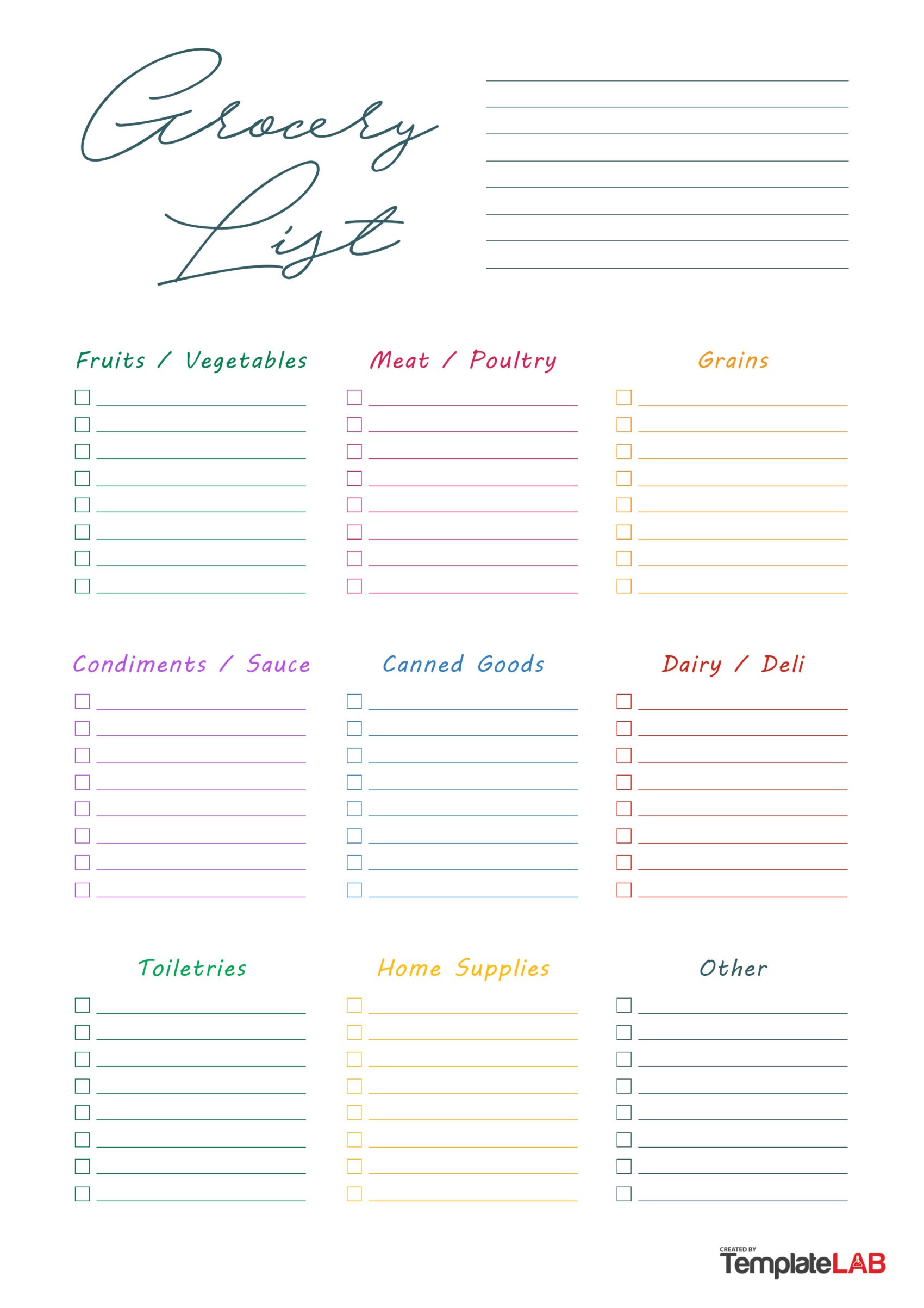 40+ Printable Grocery List Templates List) ᐅ TemplateLab