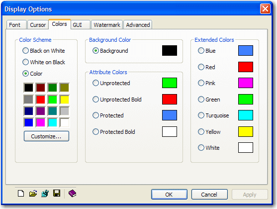 Changing Display Fonts and Colors