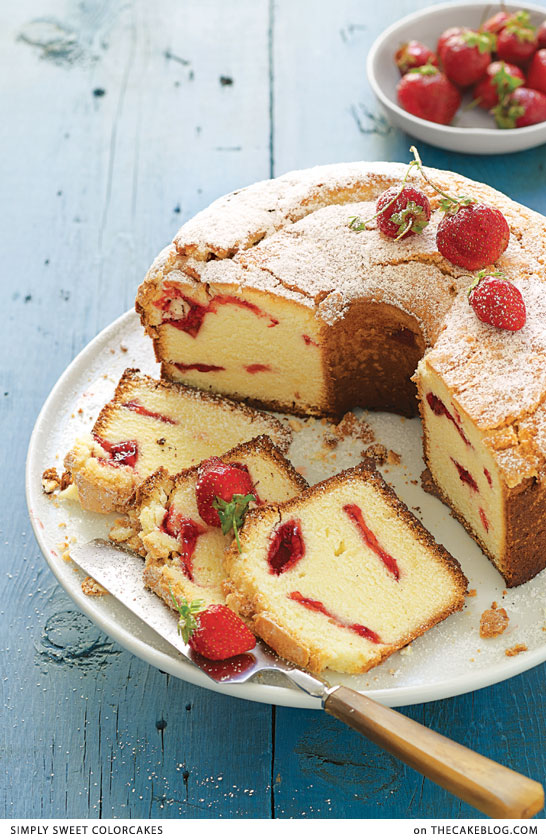 Strawberry Swirl Cream Cheese Pound Cake