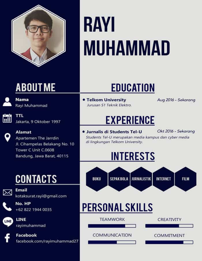Contoh Cv Untuk Fresh Graduate Aneka Macam Contoh