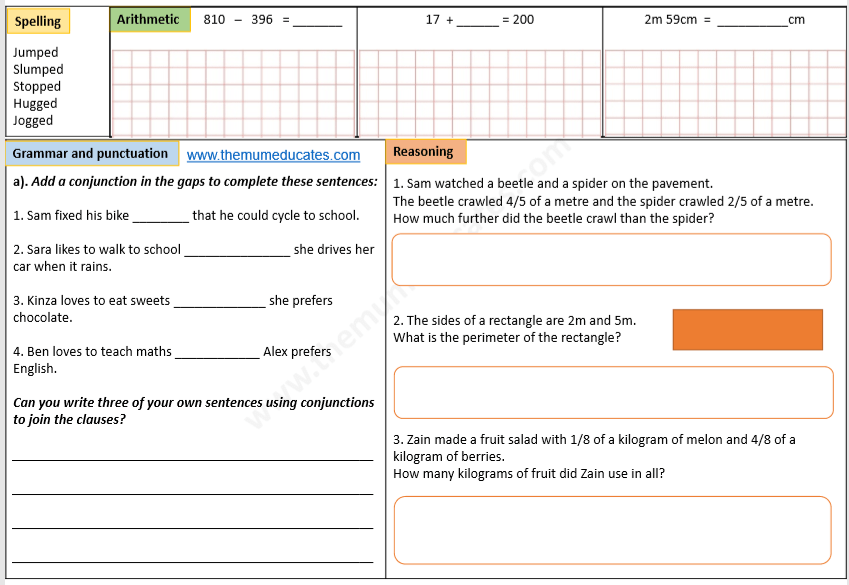 Year 3 Math and English worksheets The Mum Educates