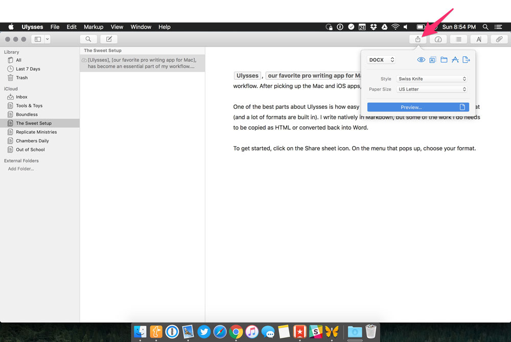 How to export text from Ulysses for Mac The Sweet Setup