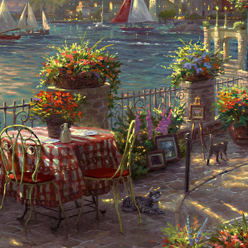 French Riviera Café Limited Edition Art Thomas Kinkade