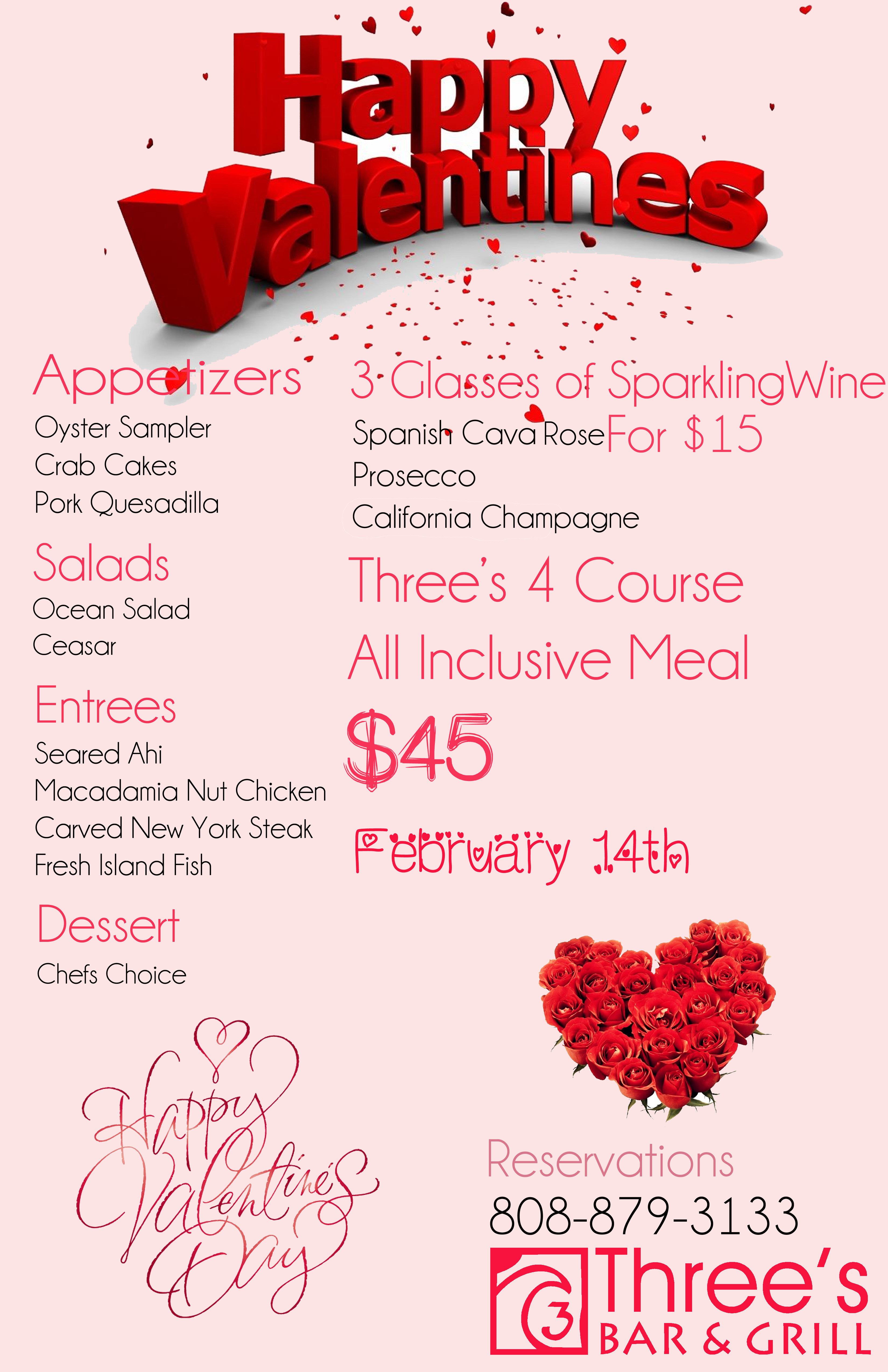 Valentines Day Menu