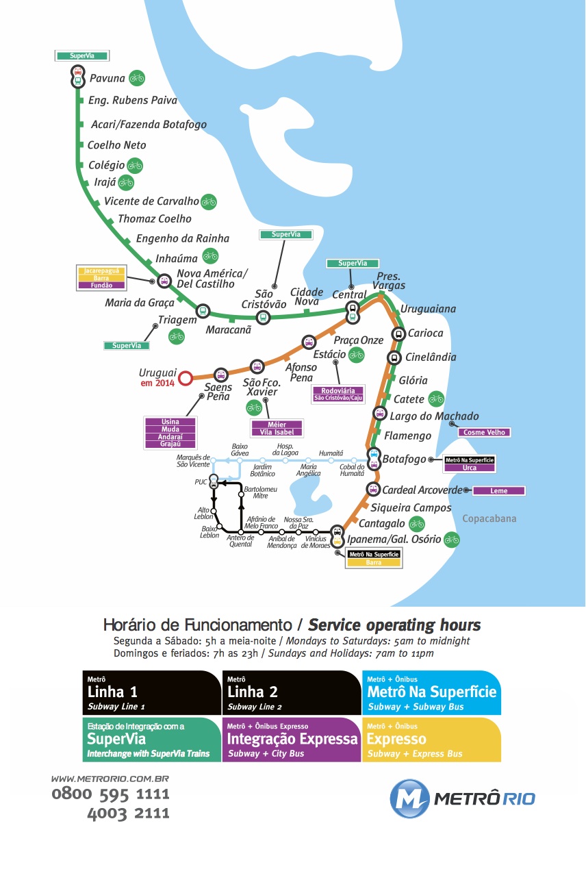 🗺Rio de Janeiro Metrô Rio (subway) Offline Map in PDF