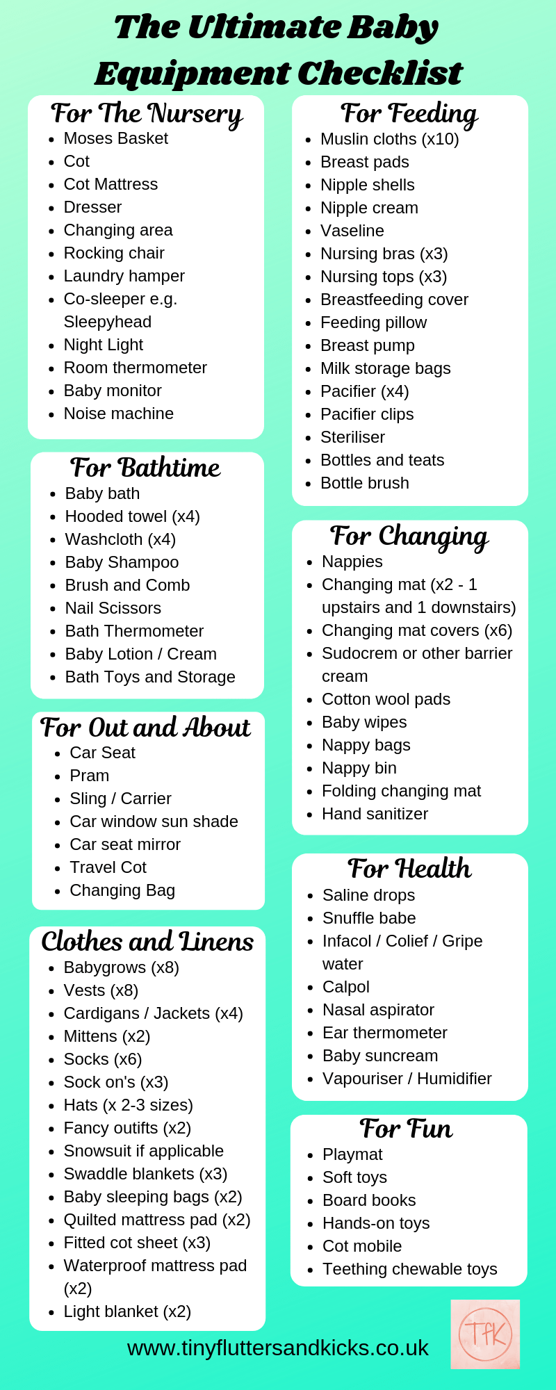 The Ultimate Baby Equipment Checklist Tiny Flutters and Kicks