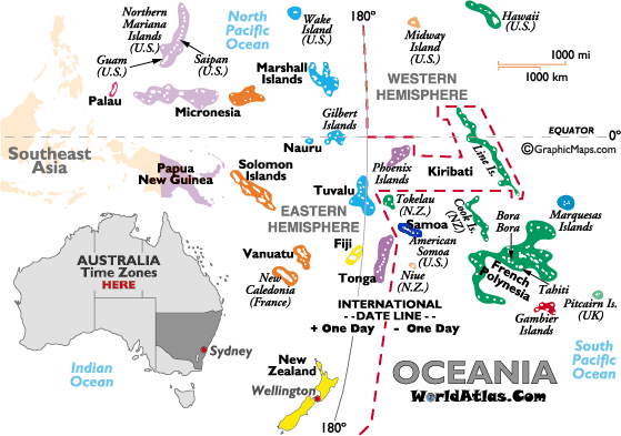 New Zealand Time Zone Map