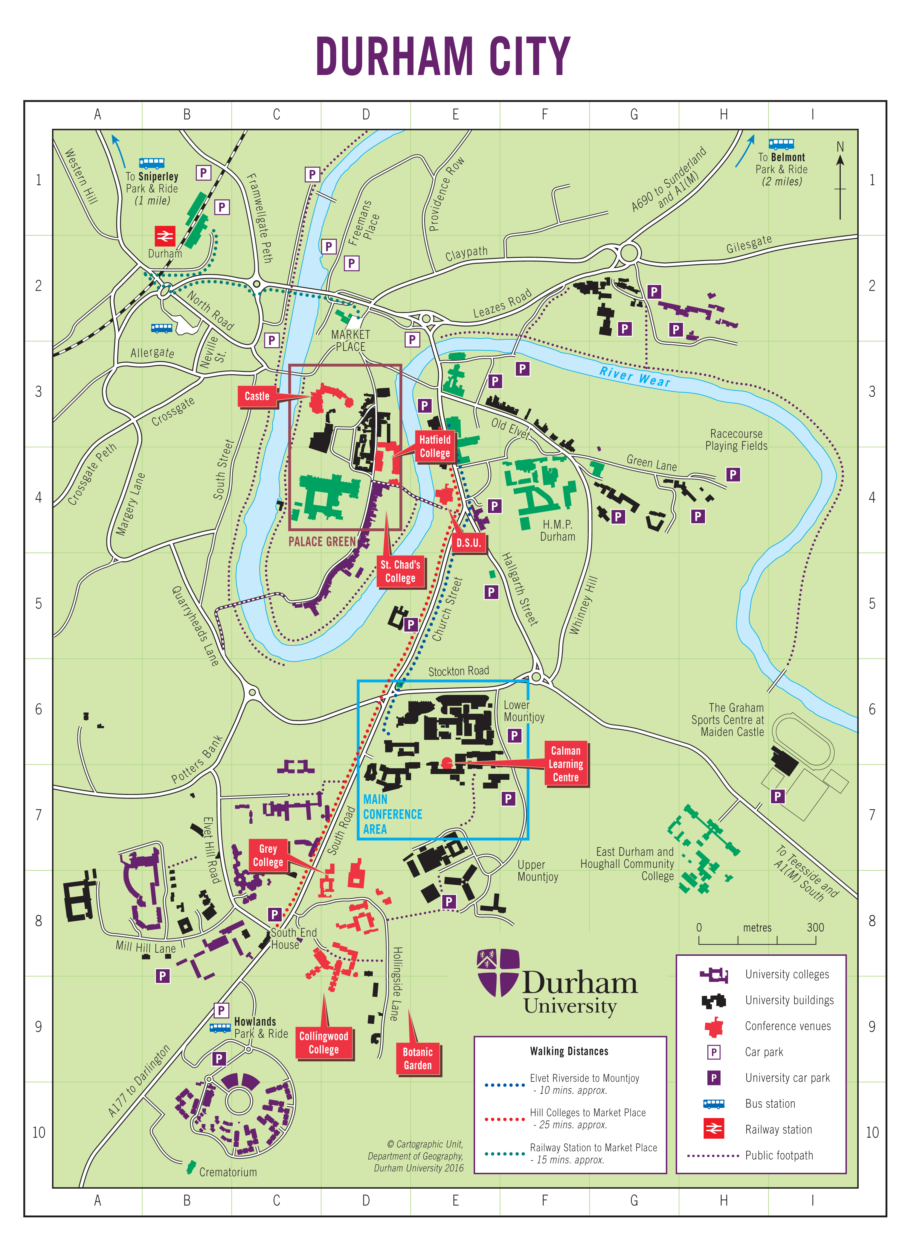 Street Map of Durham and Surrounding Areas County Durham