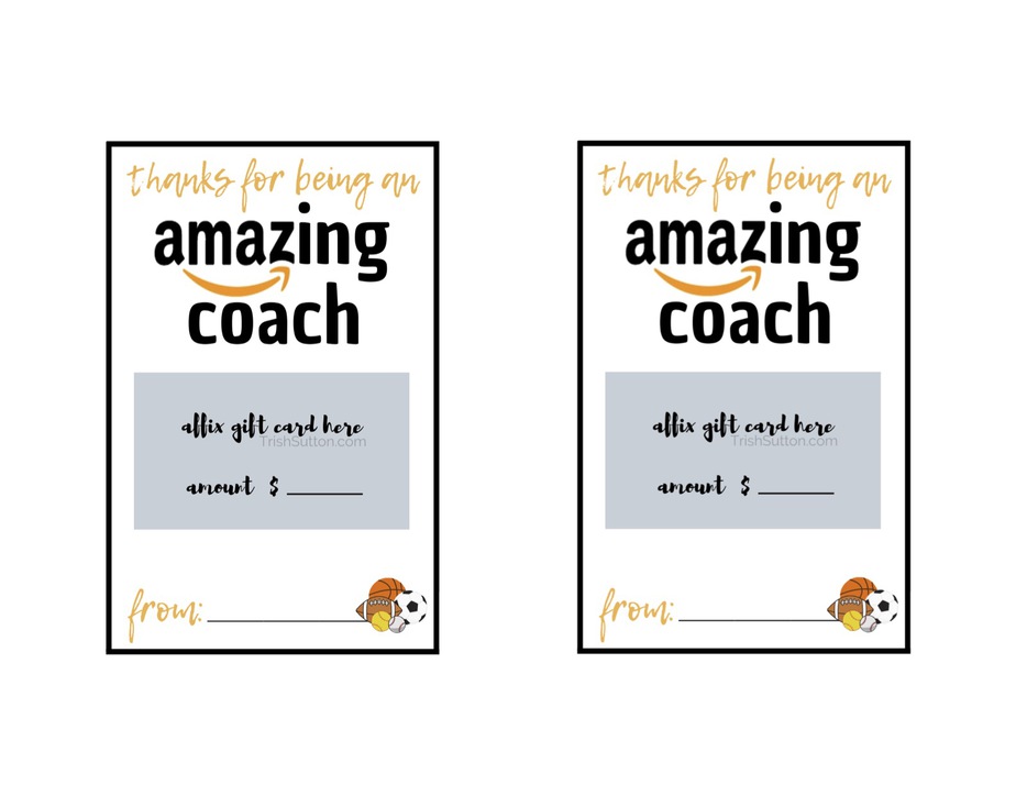 Thanks For Being Amazing Coach Amazon Gift Card Trish