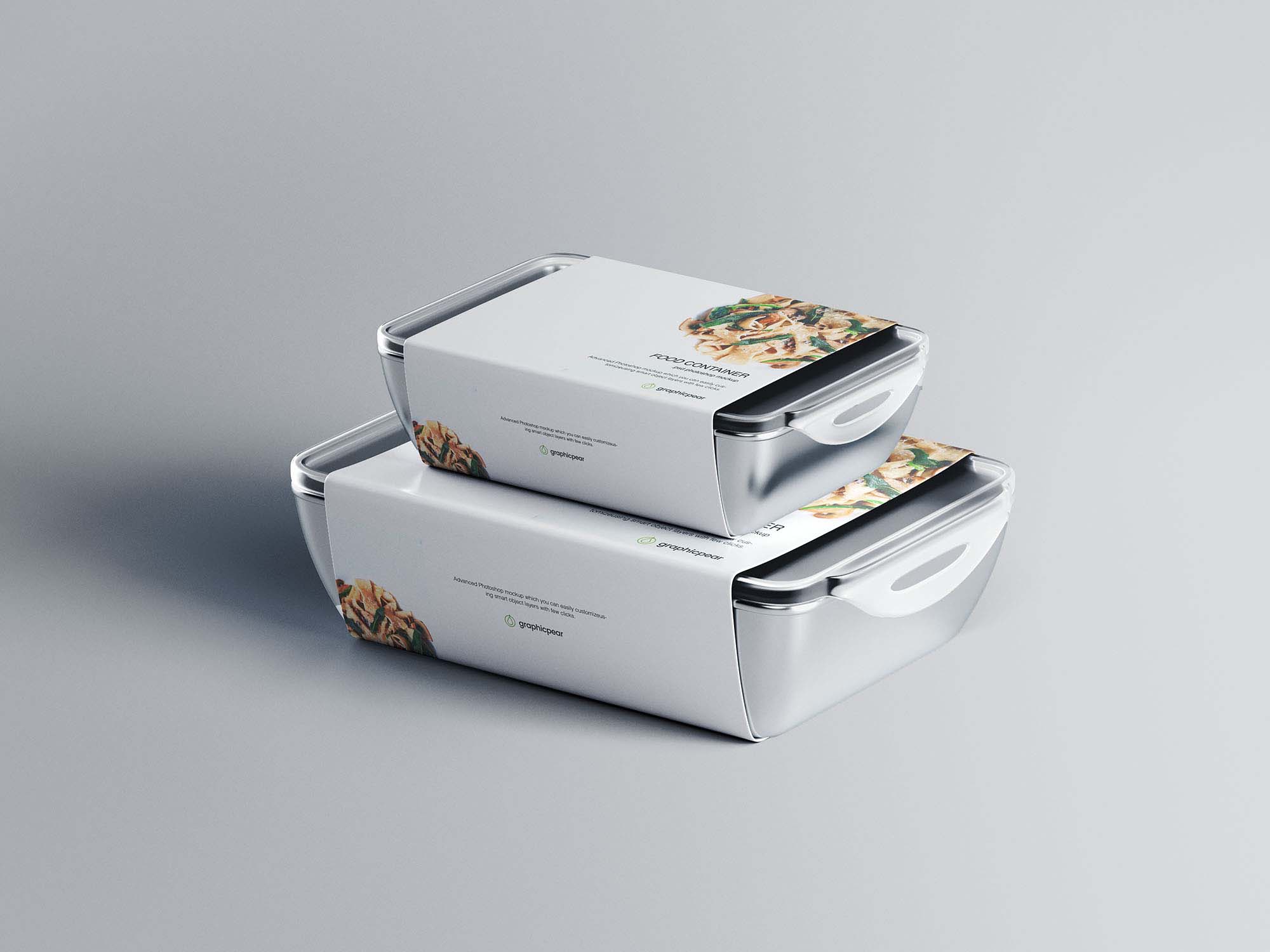 Free Food Container Mockup with Label (PSD)