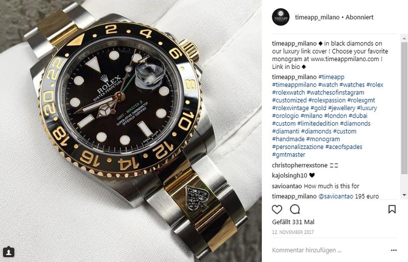 Rolex individualisieren mit einem link cover von Time App