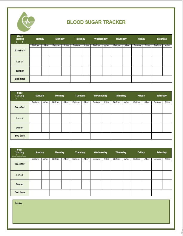 Printable Diabetes Log Book room