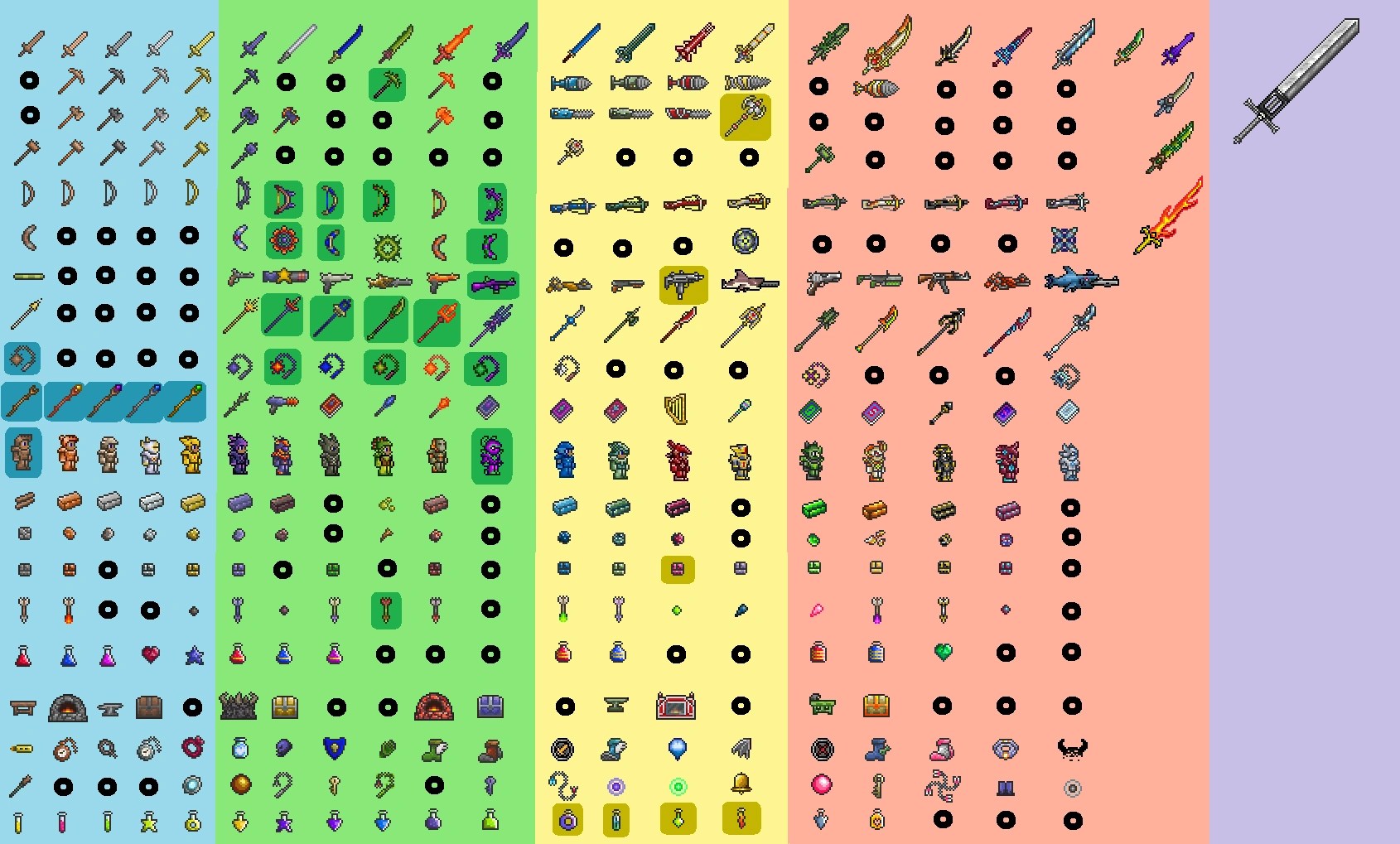 Image Terraria sprite sheet6.png Terraria Wiki