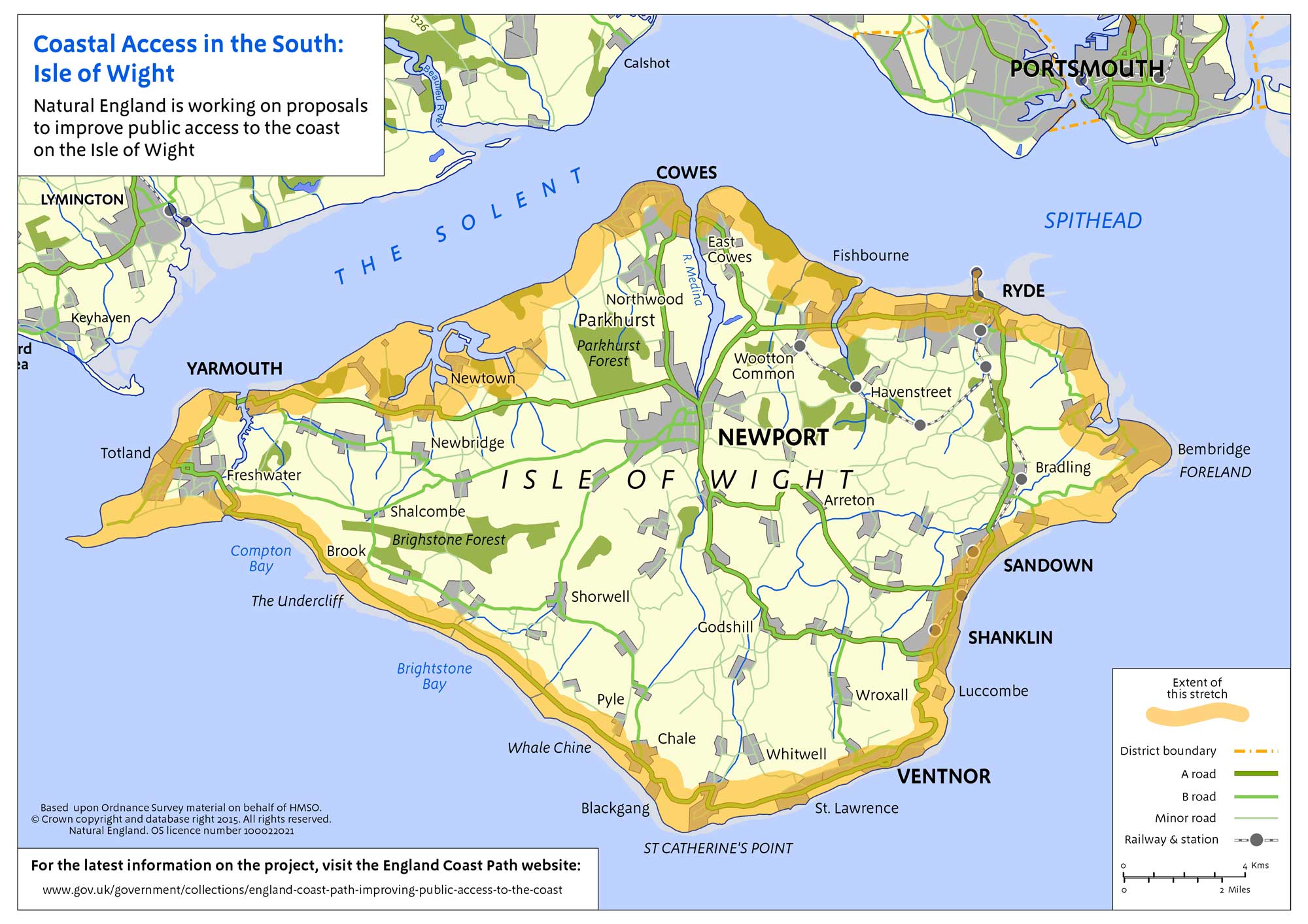 Map of Isle of Wight Visit South East England