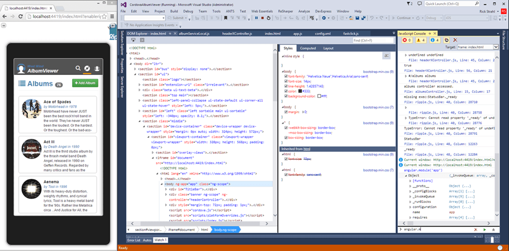 Using Cordova and Visual Studio to build iOS Mobile Apps
