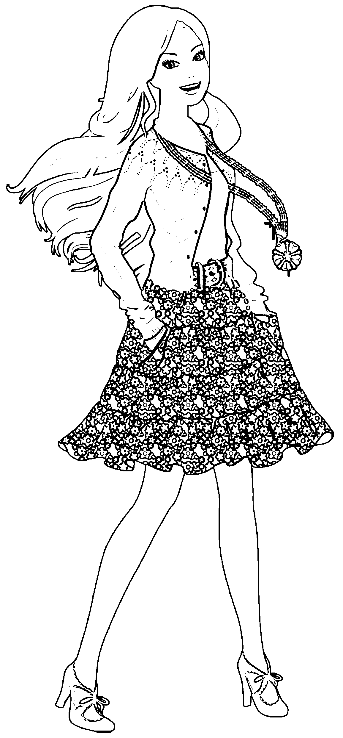 Barbie Happy Coloring Page