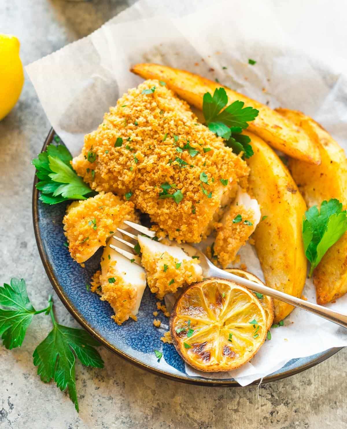 Lets make delicious baked monkfish. Baked Fish and Chips Recipe | Well Plated by Erin