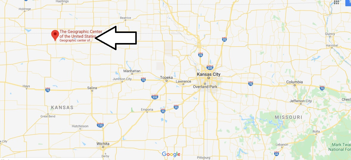 Where is Geographic Center of the Contiguous U.S. marker? What city is
