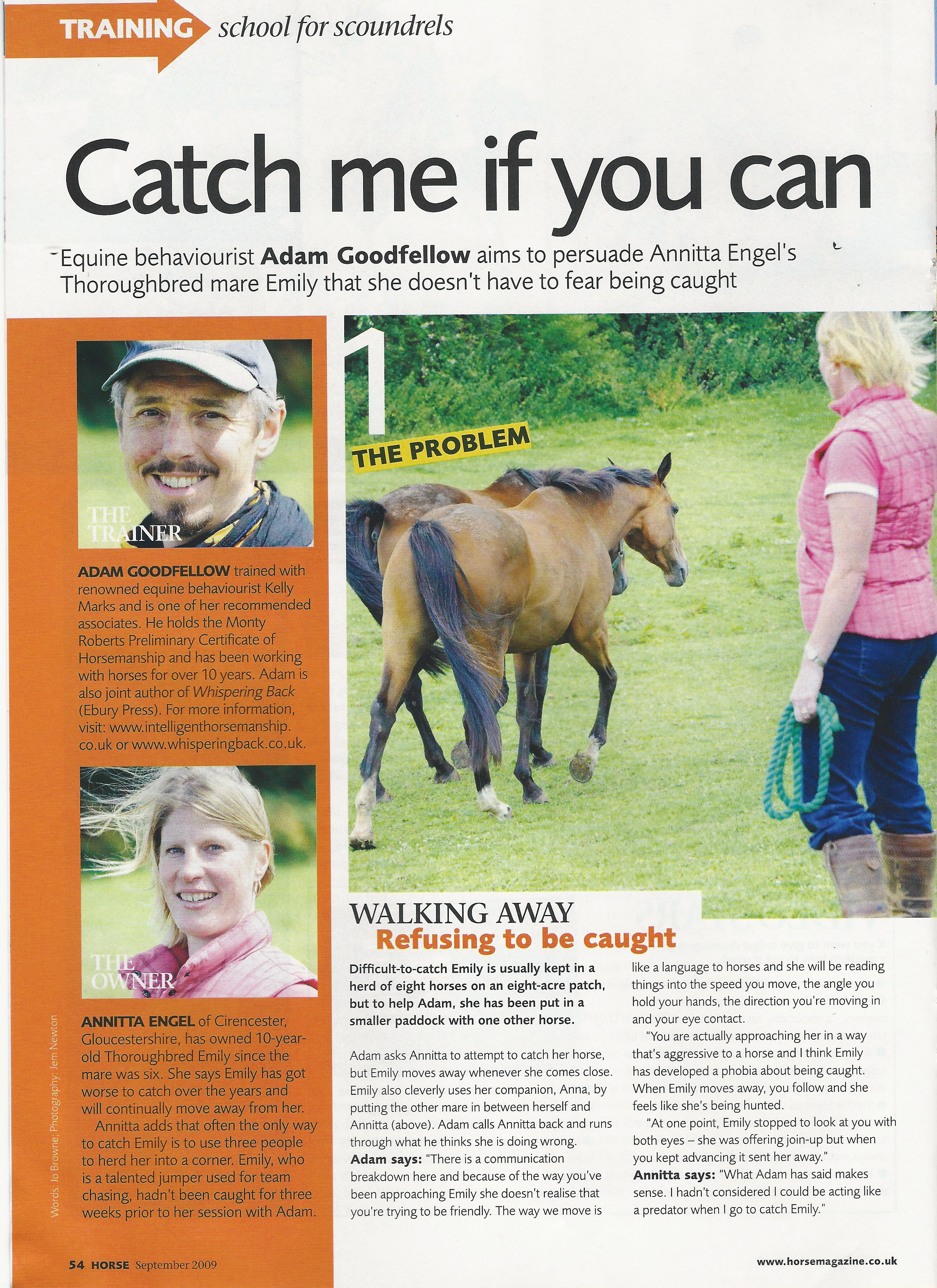 Catch me if you can Article in “Horse” magazine pdf version